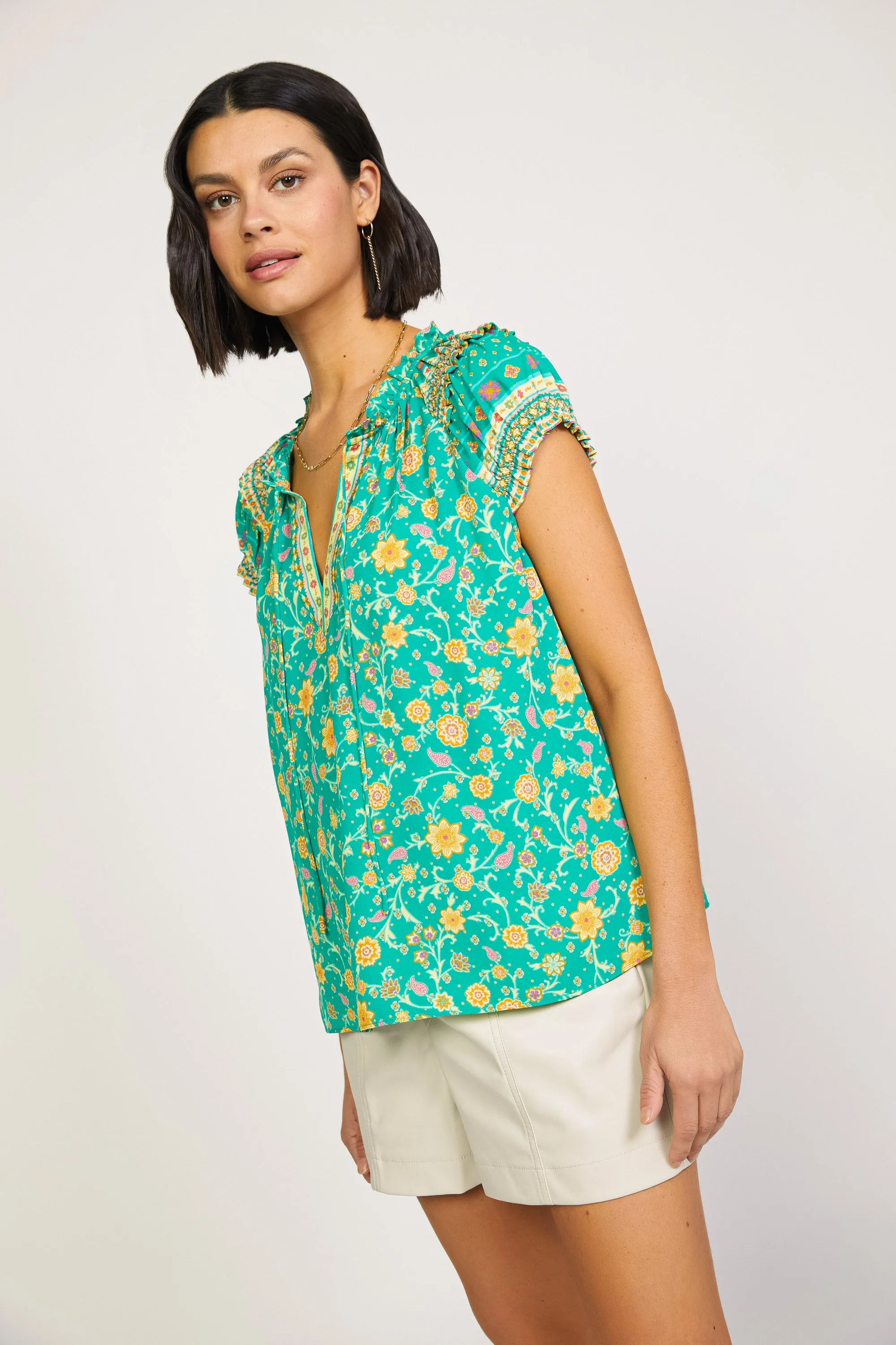 Floral Border Print Top sold by Current Air product image thumbnail 3