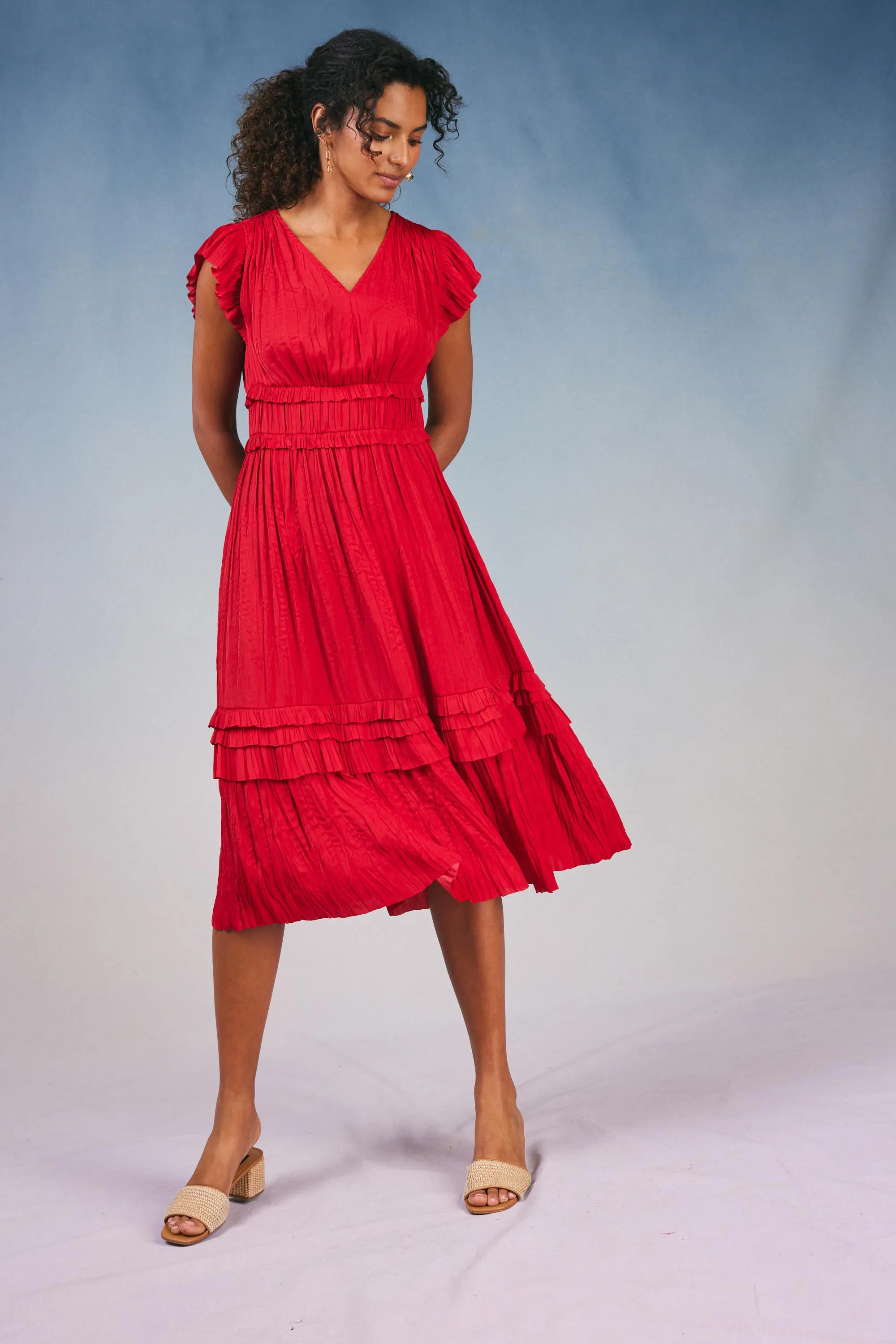 Sereia Pleated Midi Dress sold by Current Air product image thumbnail 4