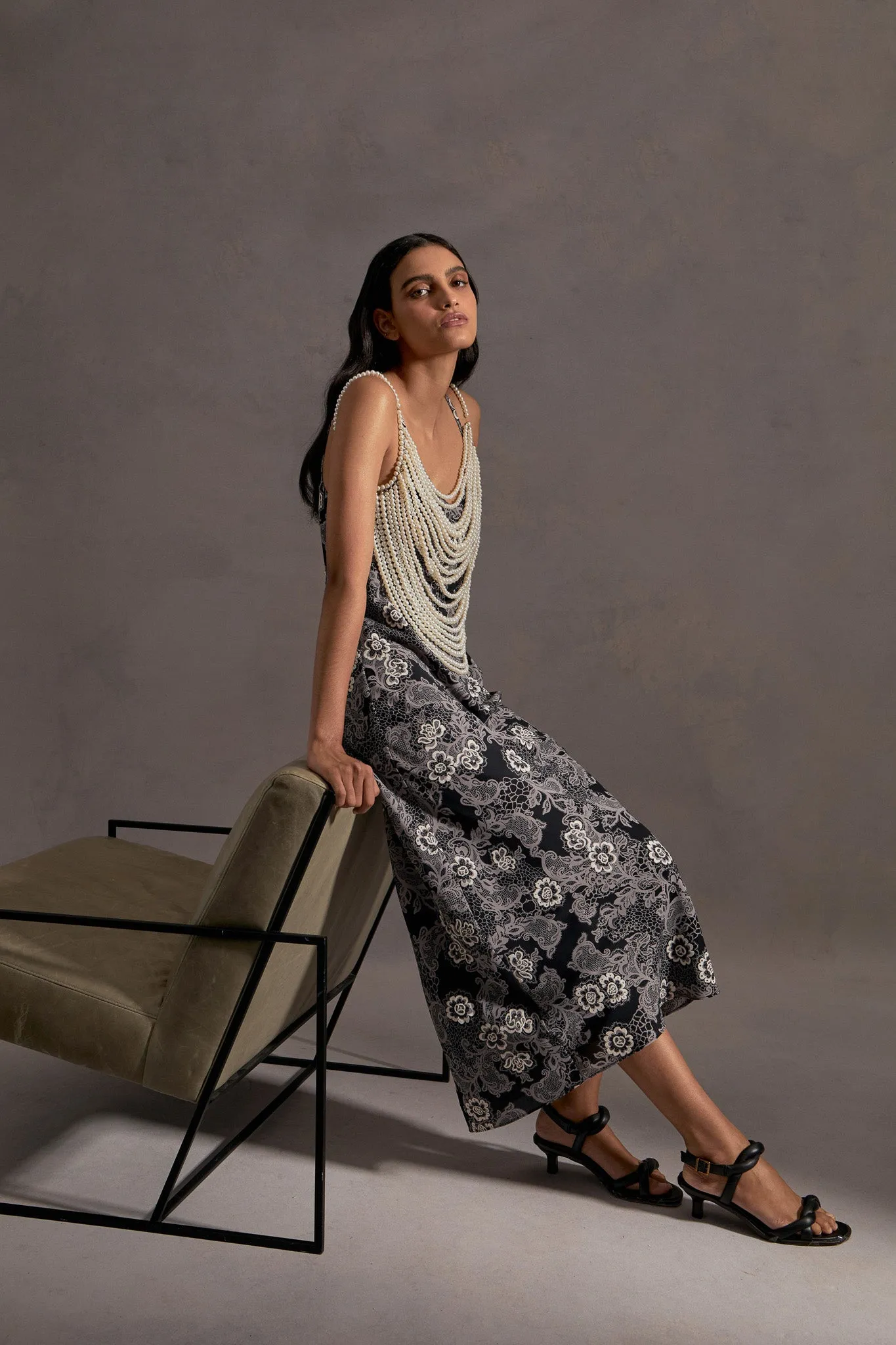 Noir Floral Maxi Dress sold by Current Air