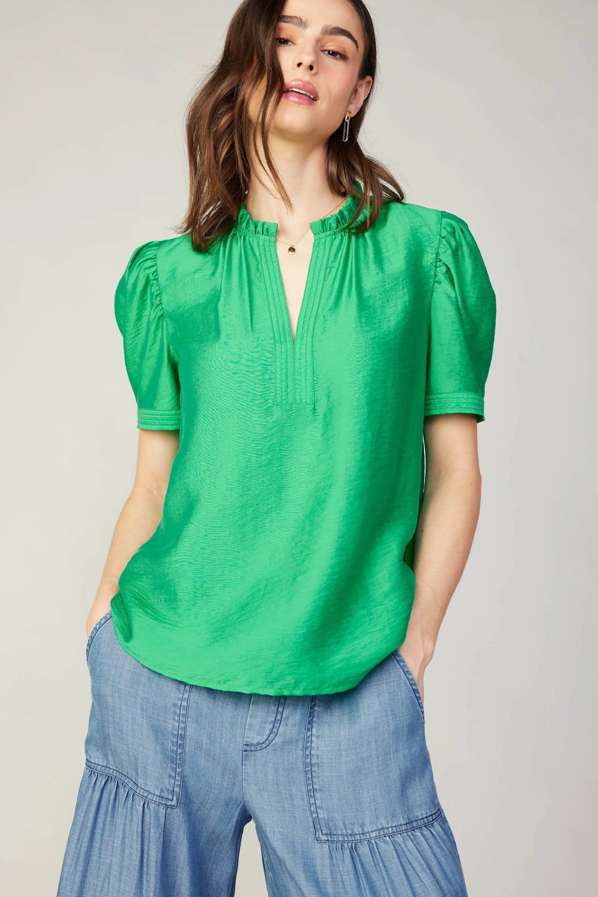 Gathered Sleeve Blouse sold by Current Air product image thumbnail 2