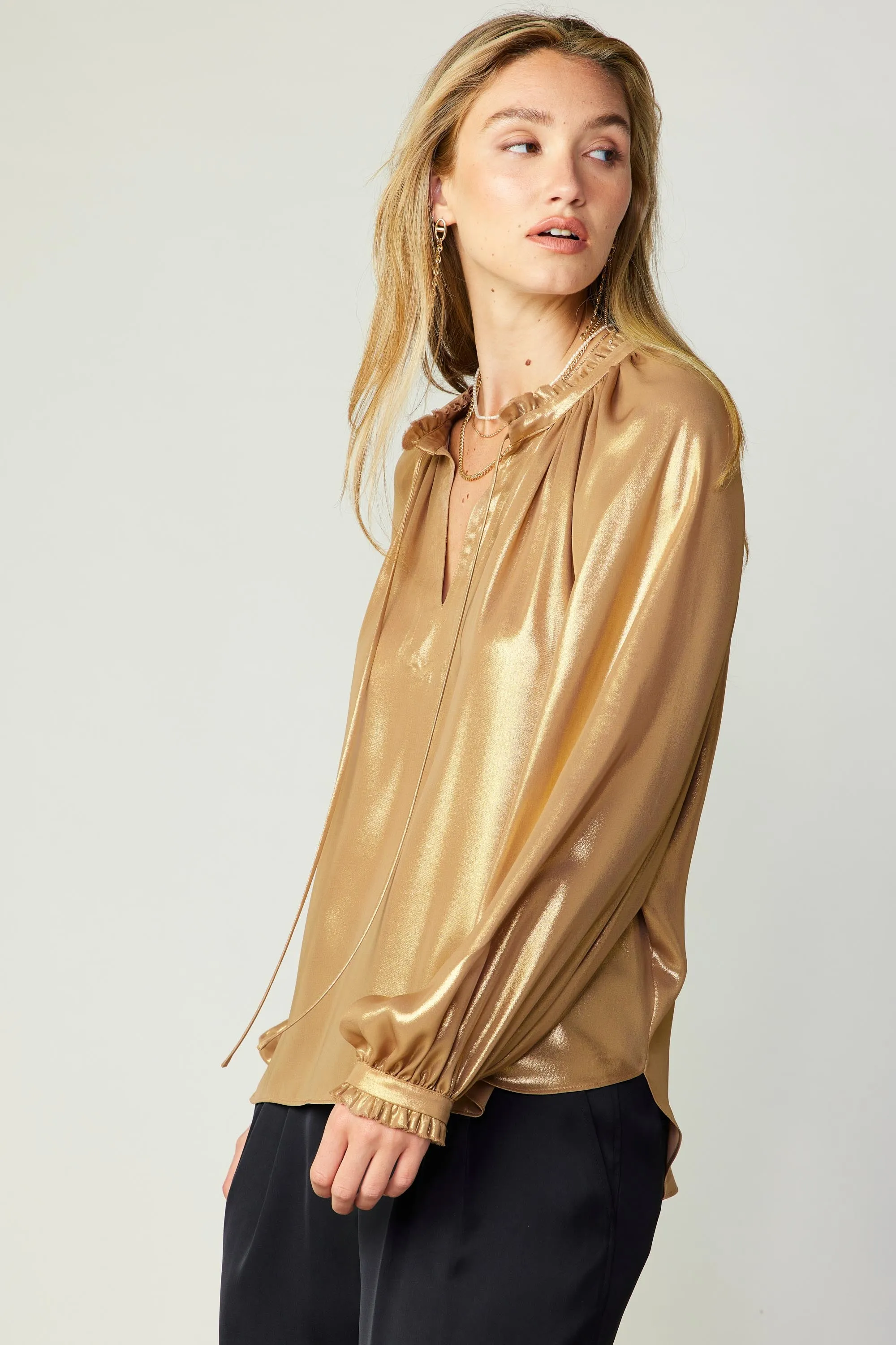 Lustrous Cuffed Blouse sold by Current Air product image thumbnail 3