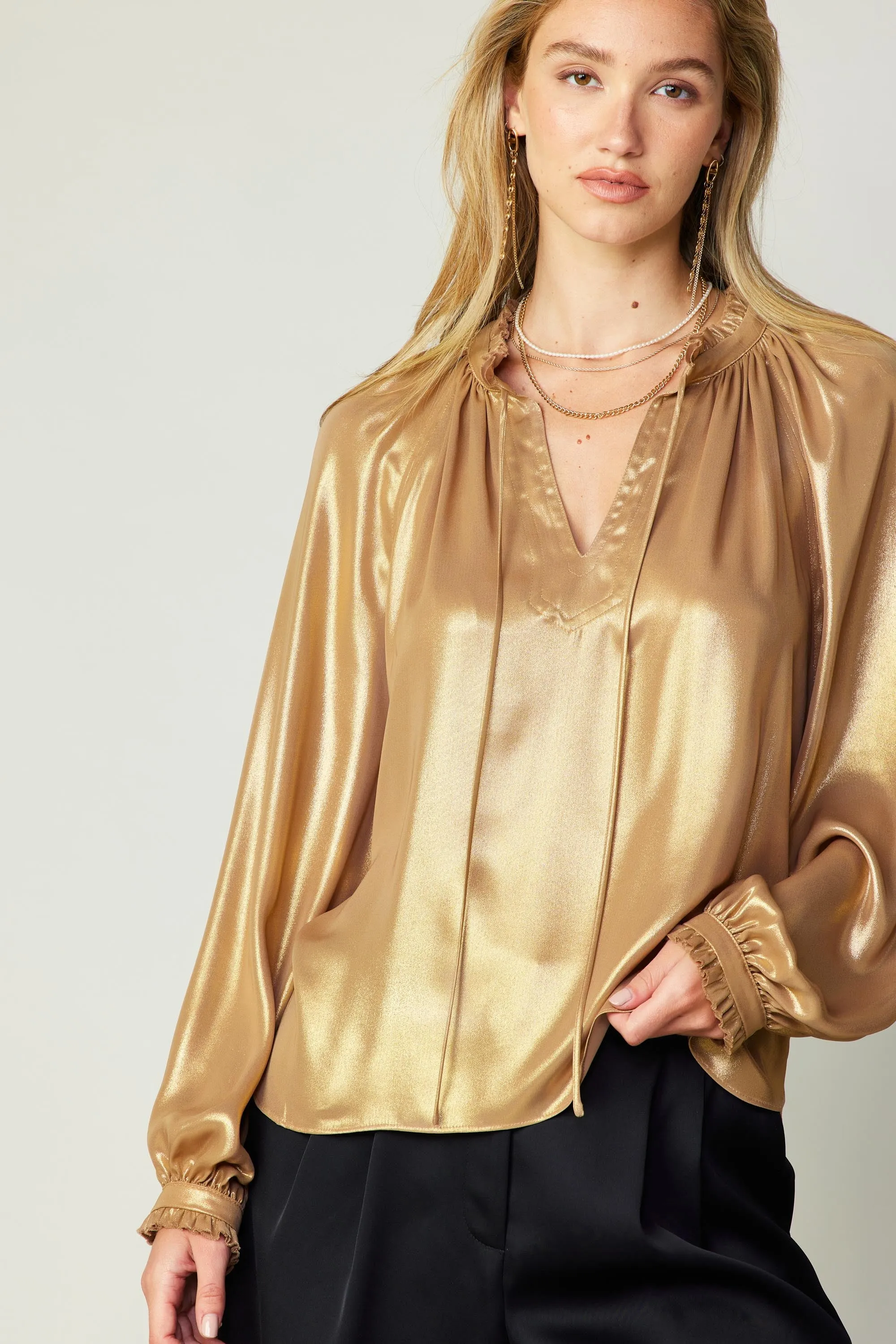 Lustrous Cuffed Blouse sold by Current Air product image thumbnail 2