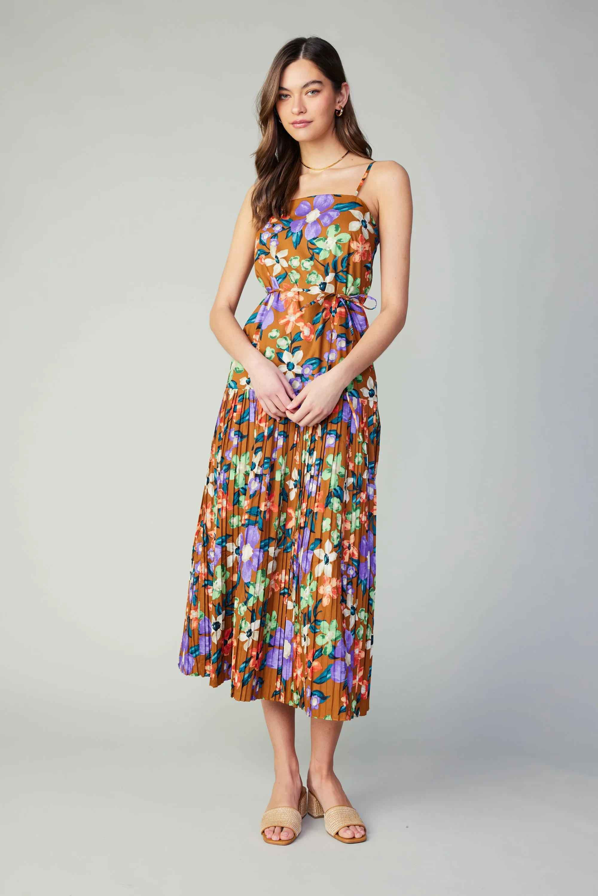 Floral Pleated Skirt Midi Dress sold by Current Air product image thumbnail 2