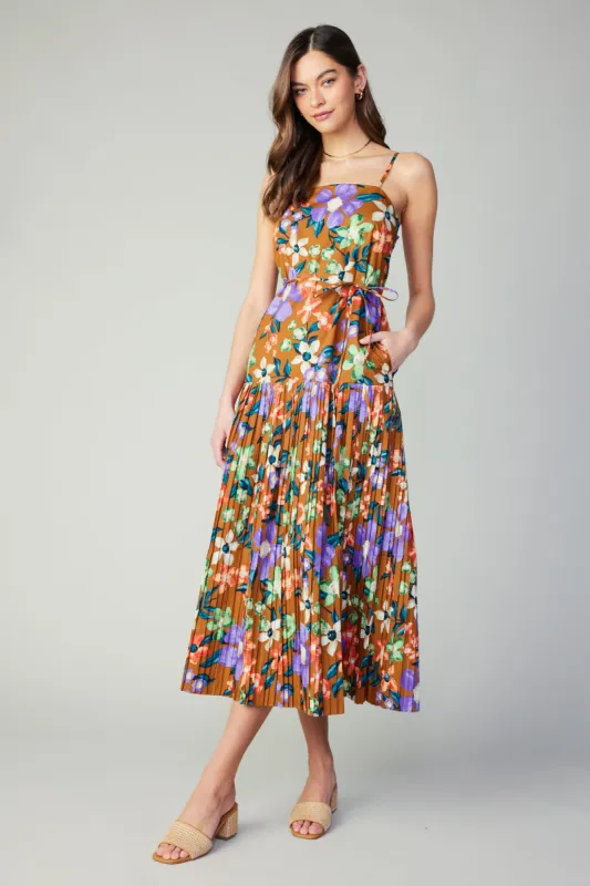 Floral Pleated Skirt Midi Dress sold by Current Air