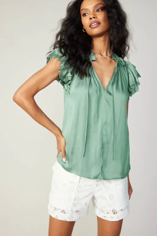 Lace Flutter Sleeve Blouse sold by Current Air