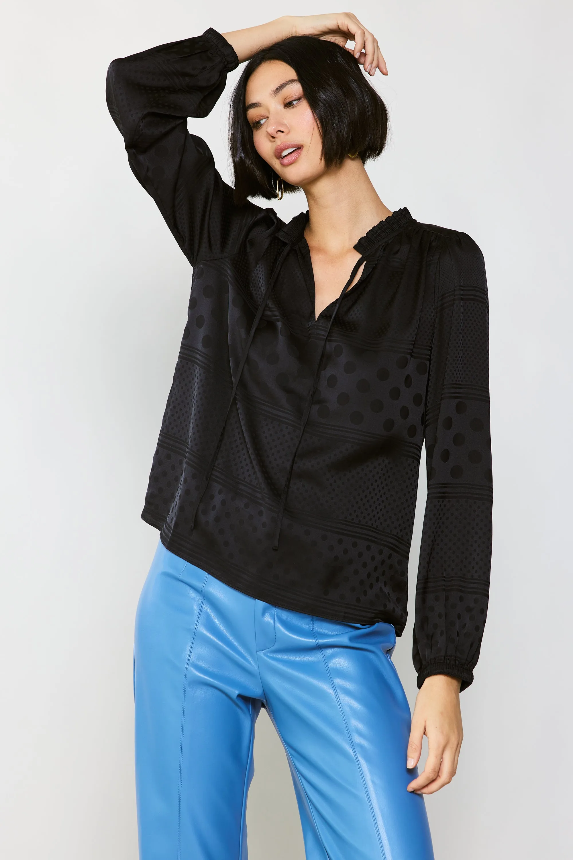 Jacquard Split Neck Blouse sold by Current Air product image thumbnail 3