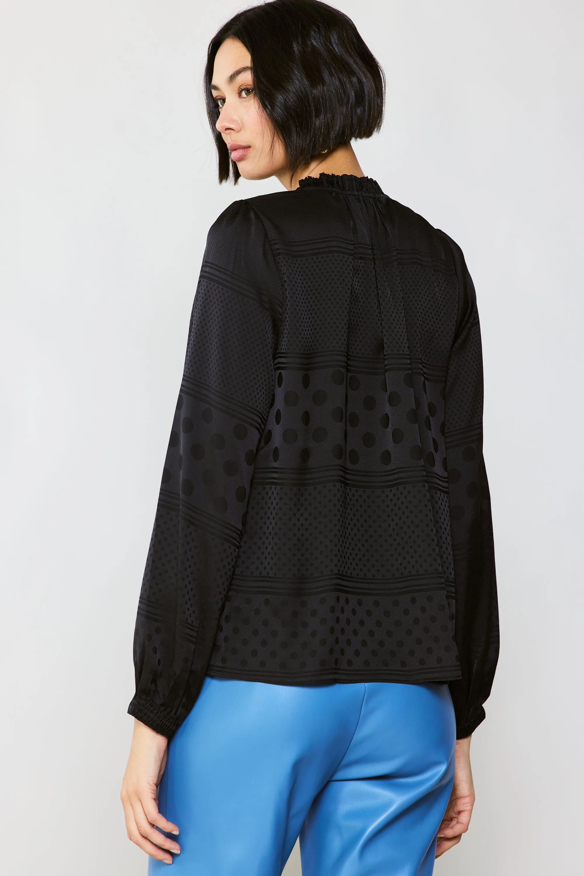 Jacquard Split Neck Blouse sold by Current Air product image thumbnail 4