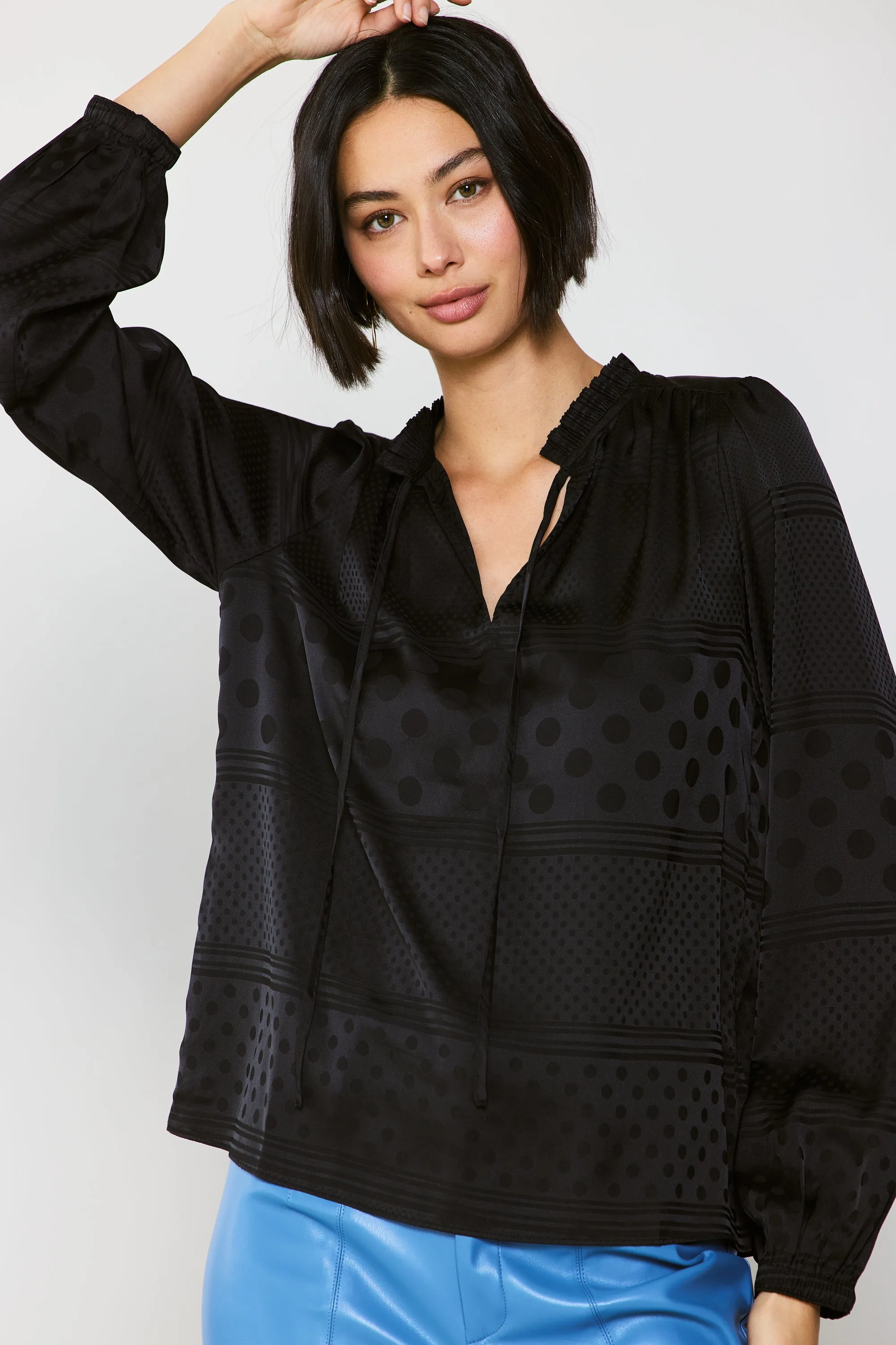 Jacquard Split Neck Blouse sold by Current Air product image thumbnail 2