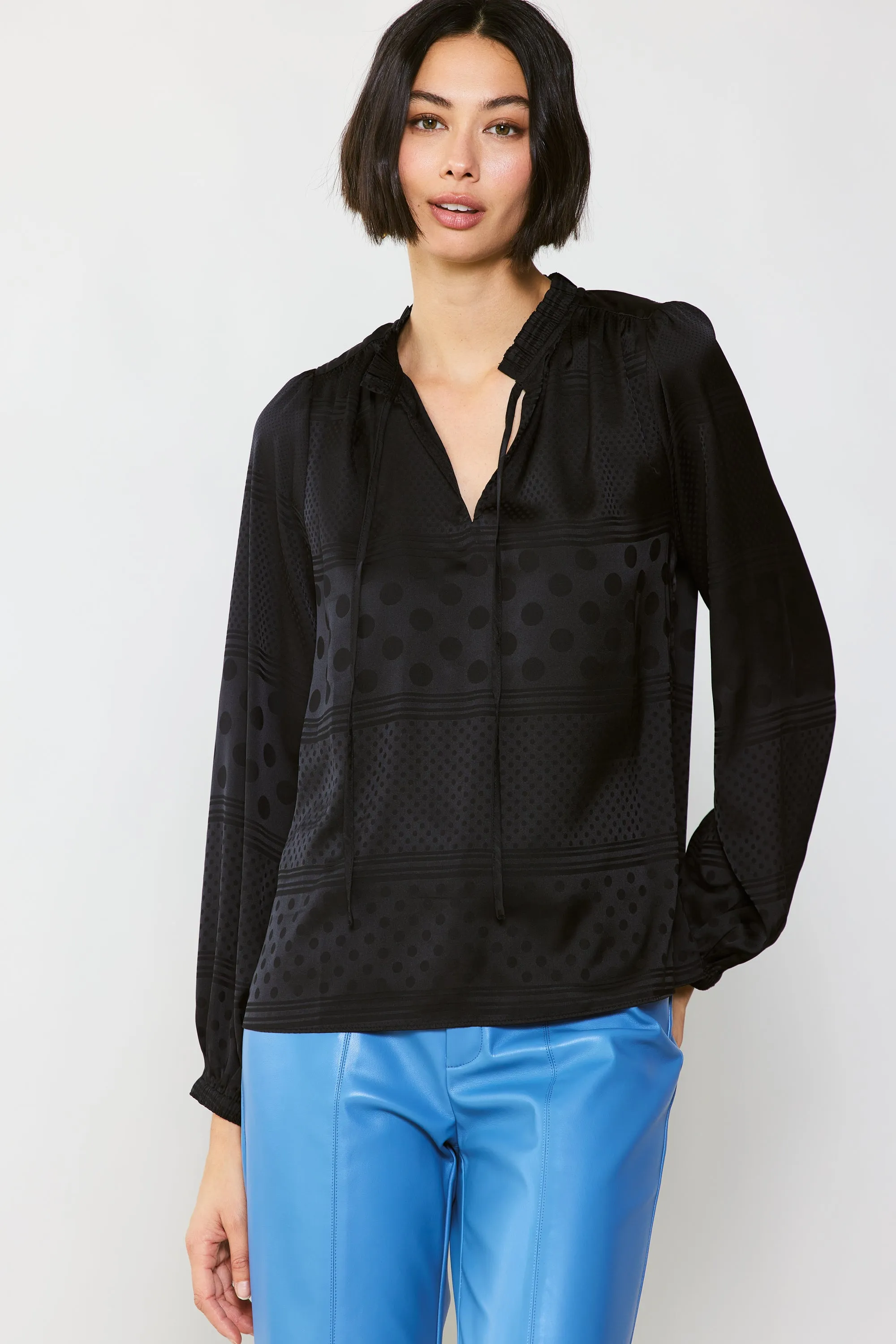Jacquard Split Neck Blouse sold by Current Air