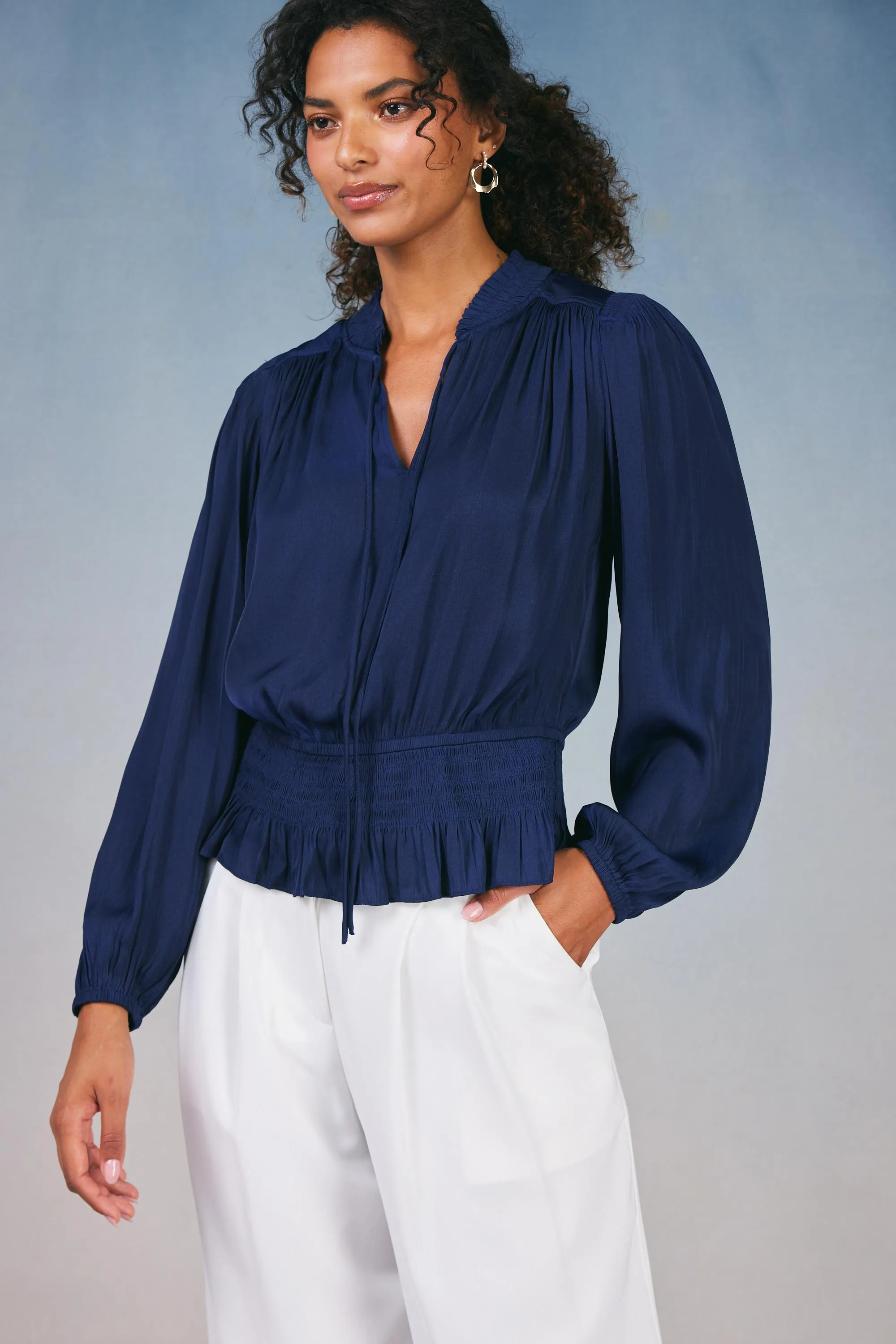 Peplum Collared Blouse sold by Current Air product image thumbnail 4