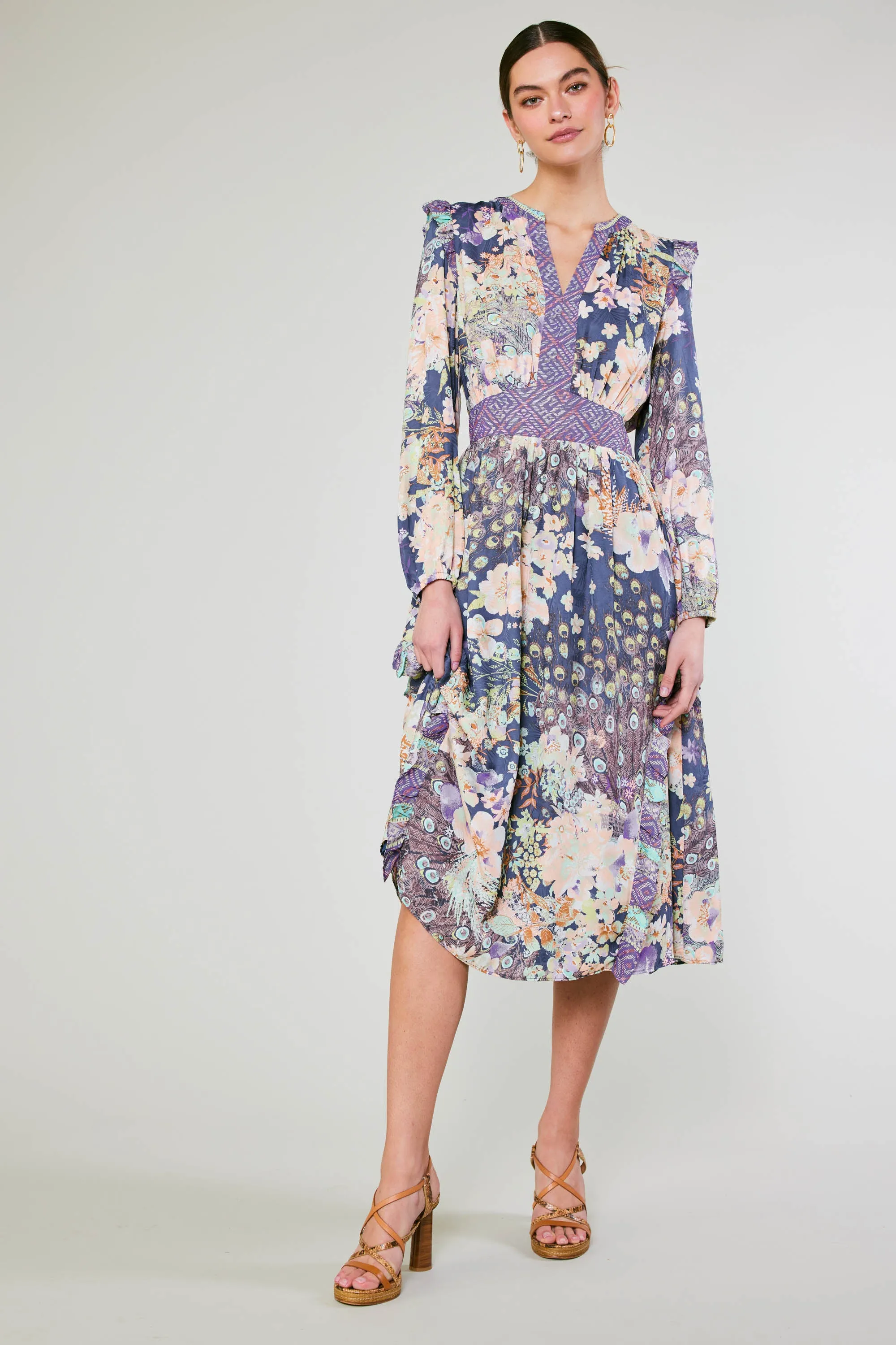 Emmaline Peacock Floral Dress sold by Current Air product image thumbnail 2