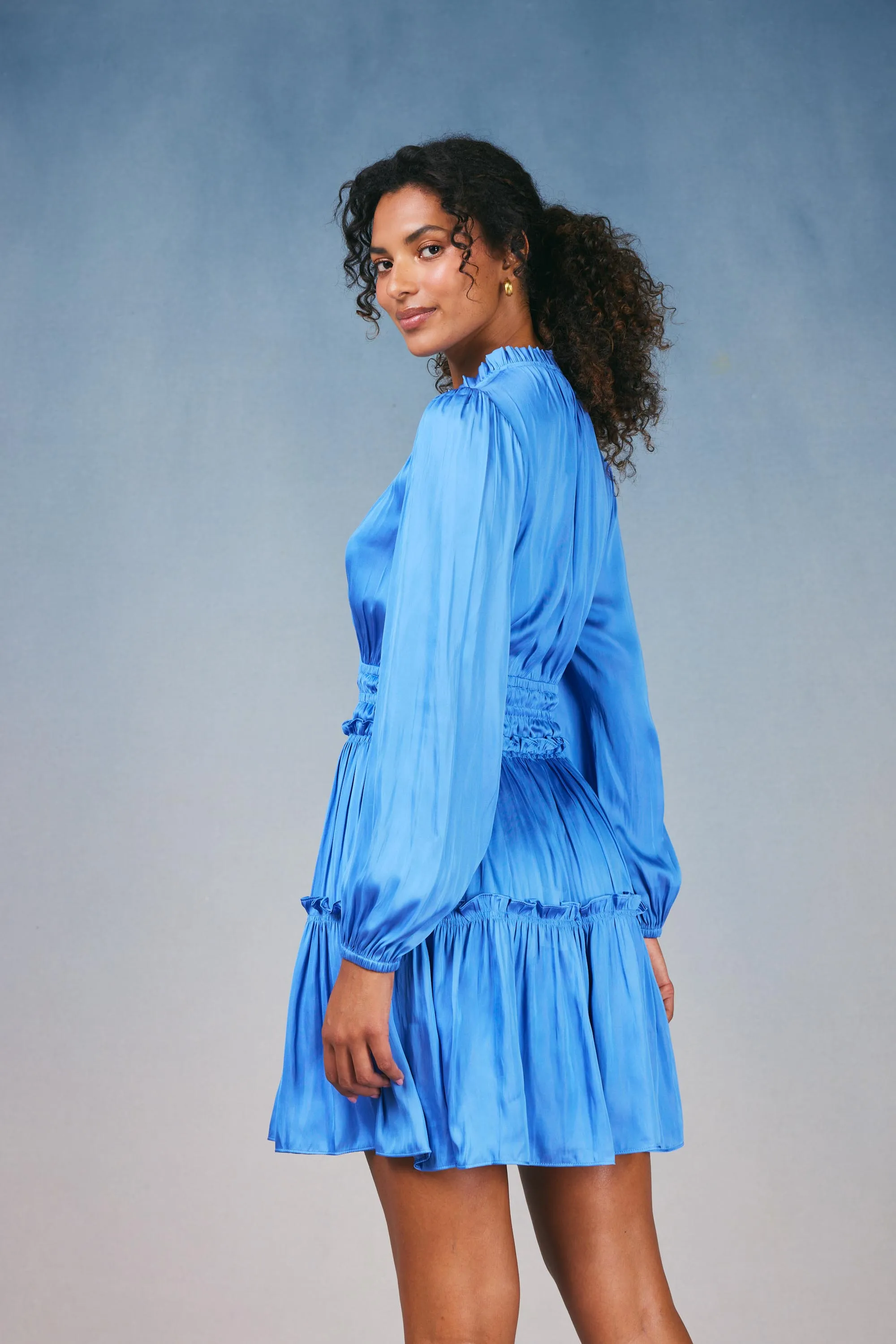 Ruffled Neck Mini Dress sold by Current Air product image thumbnail 5