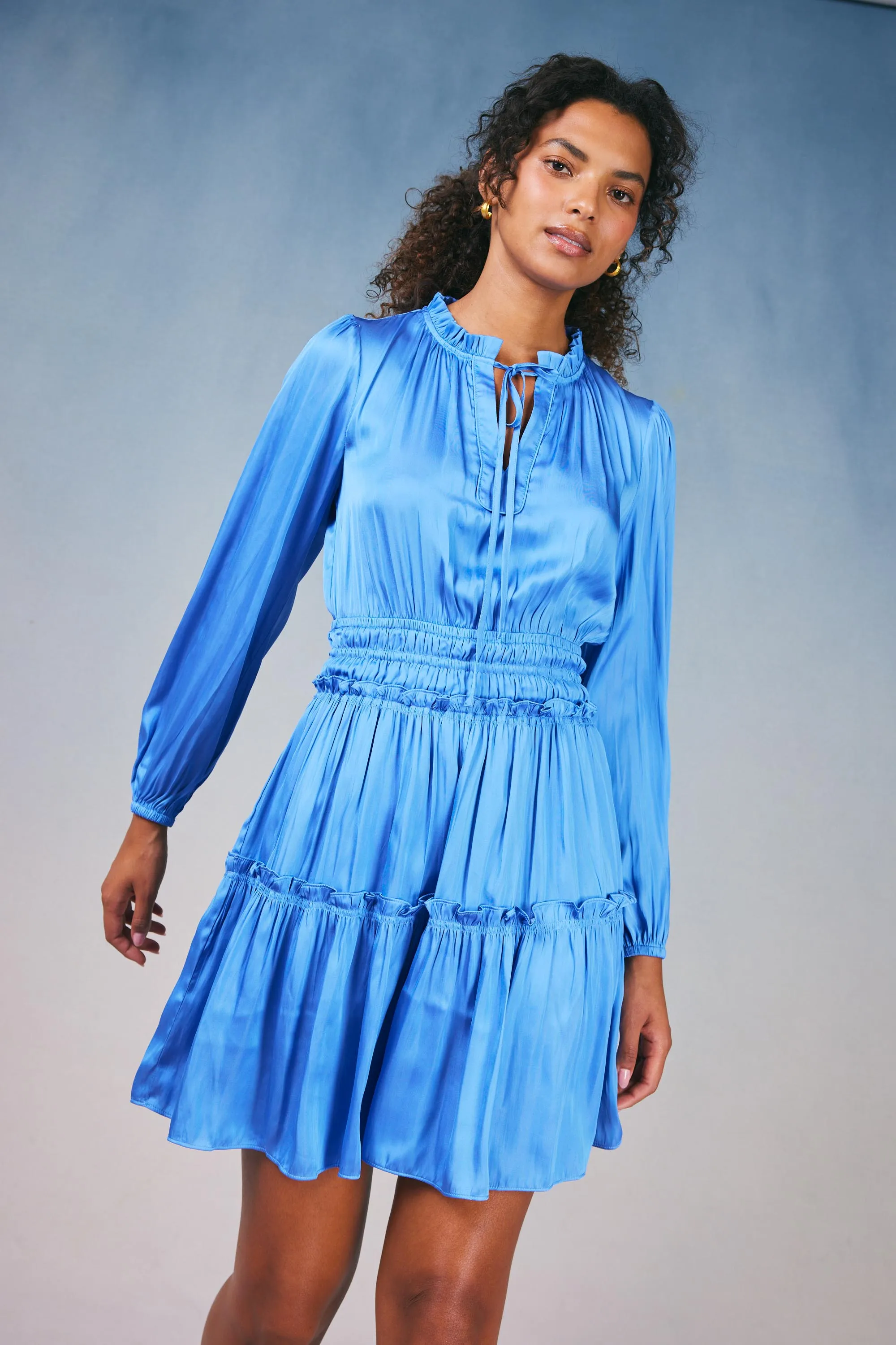 Ruffled Neck Mini Dress sold by Current Air product image thumbnail 2