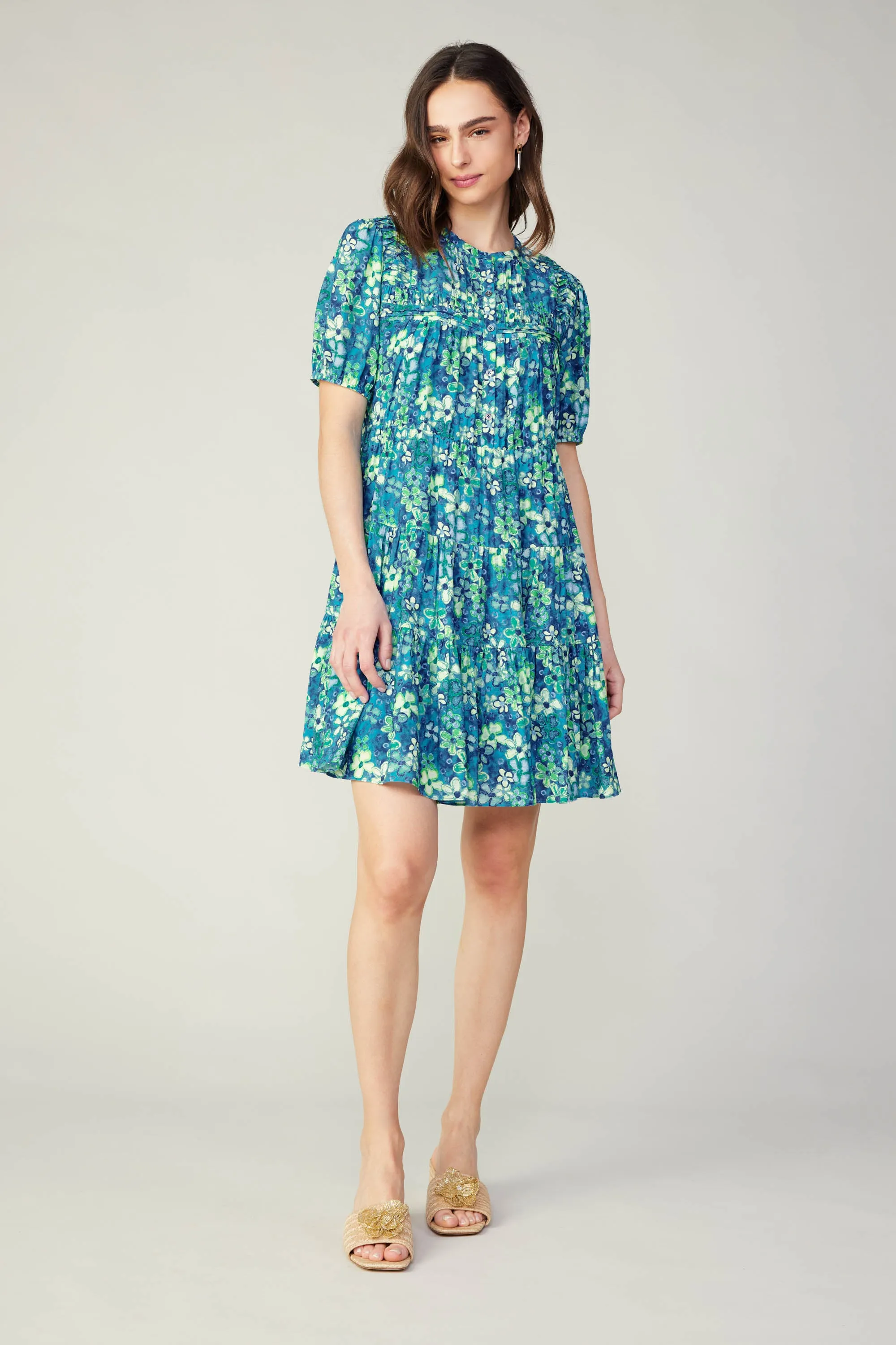 Watercolor Floral Mini Dress sold by Current Air product image thumbnail 3