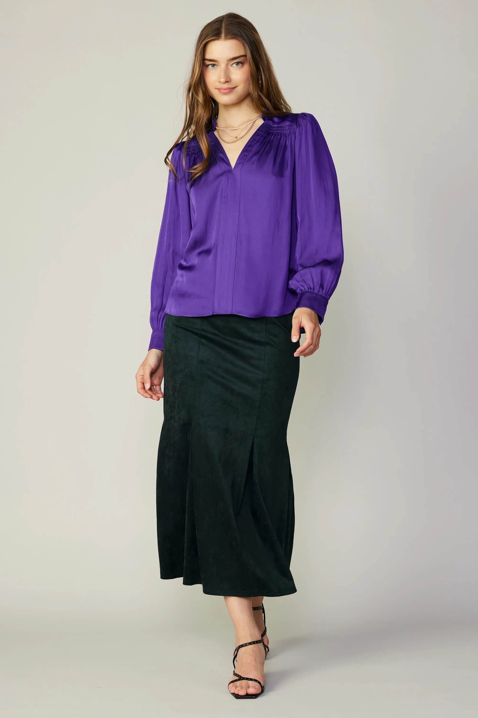Smocked Shoulder Cuffed Blouse sold by Current Air product image thumbnail 2