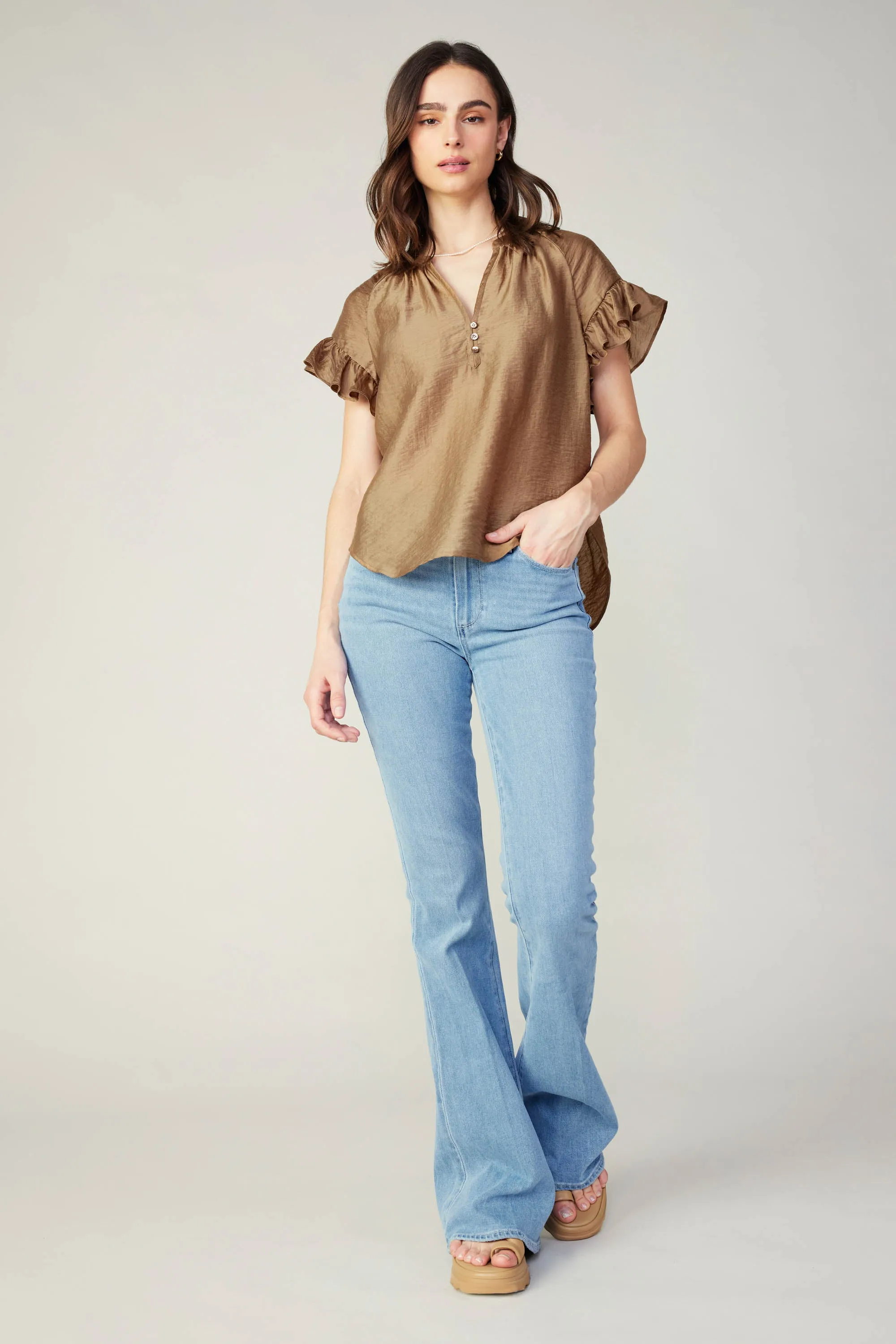 Raglan Sleeve Button Blouse sold by Current Air product image thumbnail 3