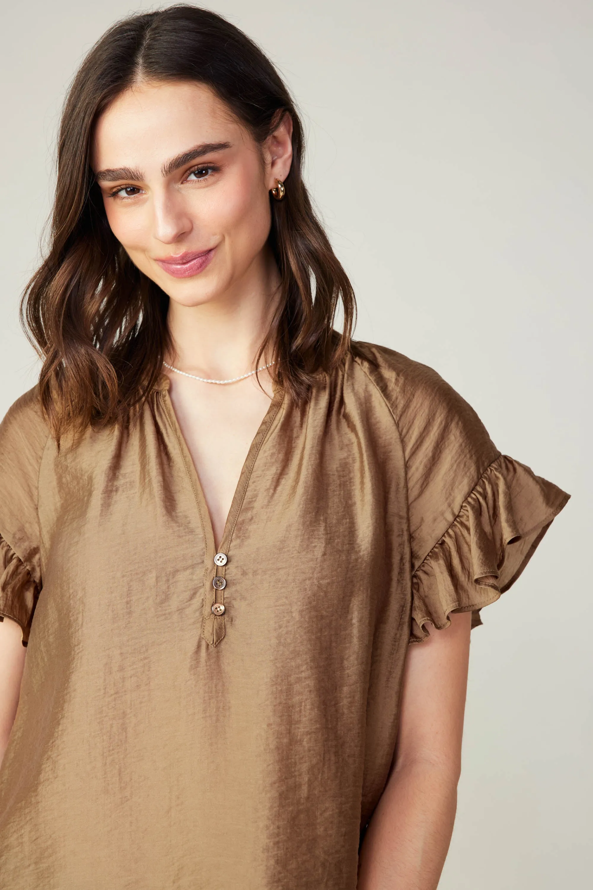 Raglan Sleeve Button Blouse sold by Current Air product image thumbnail 2