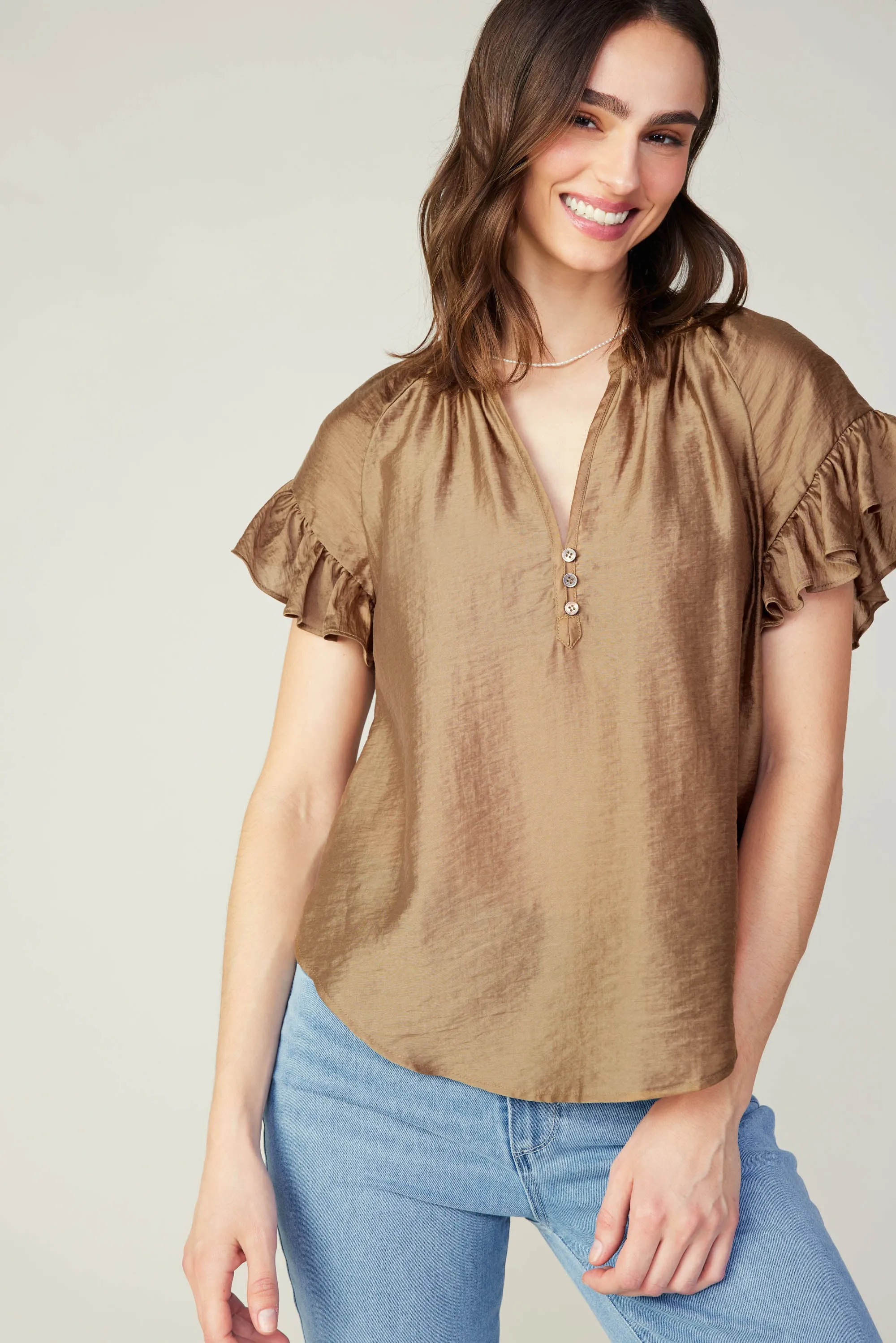 Raglan Sleeve Button Blouse sold by Current Air product image thumbnail 4