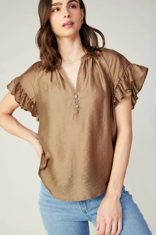 Raglan Sleeve Button Blouse sold by Current Air