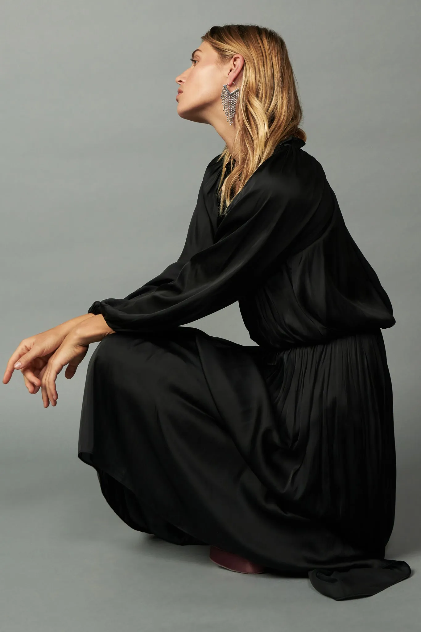 Shirred Yoke Maxi Dress sold by Current Air product image thumbnail 4