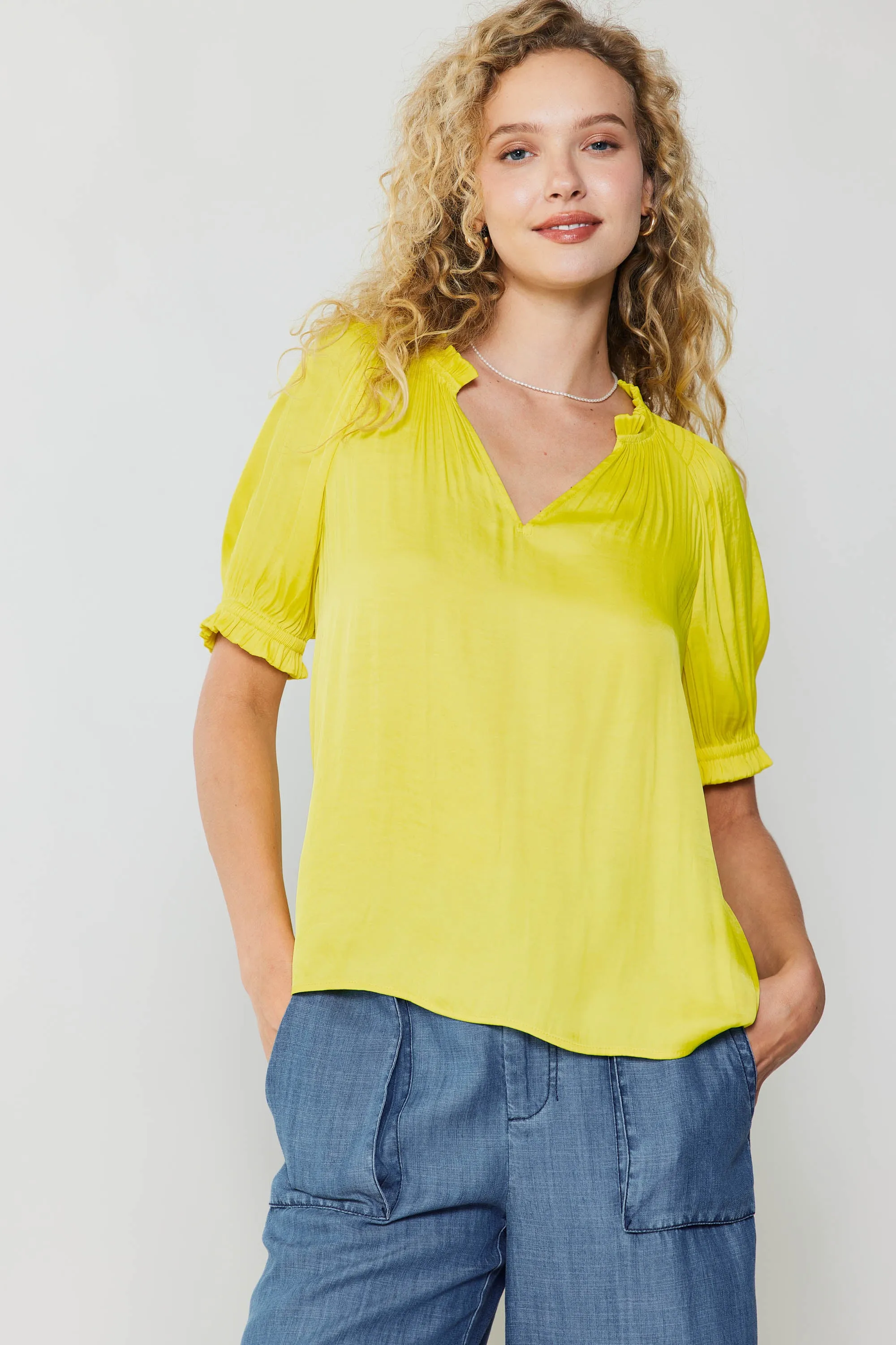 Ruffled Cuff Blouse sold by Current Air