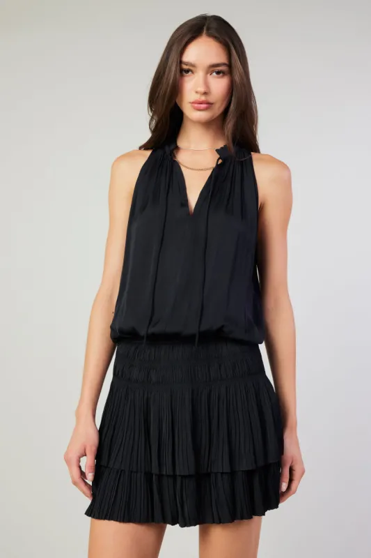 Cara Sleeveless Pleated Mini Dress sold by Current Air