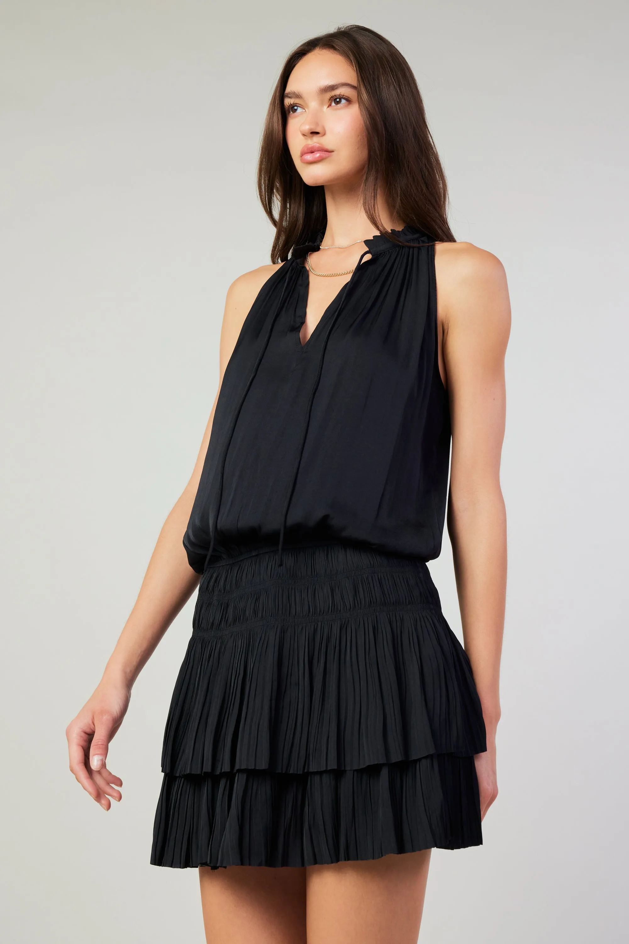 Cara Sleeveless Pleated Mini Dress sold by Current Air product image thumbnail 4