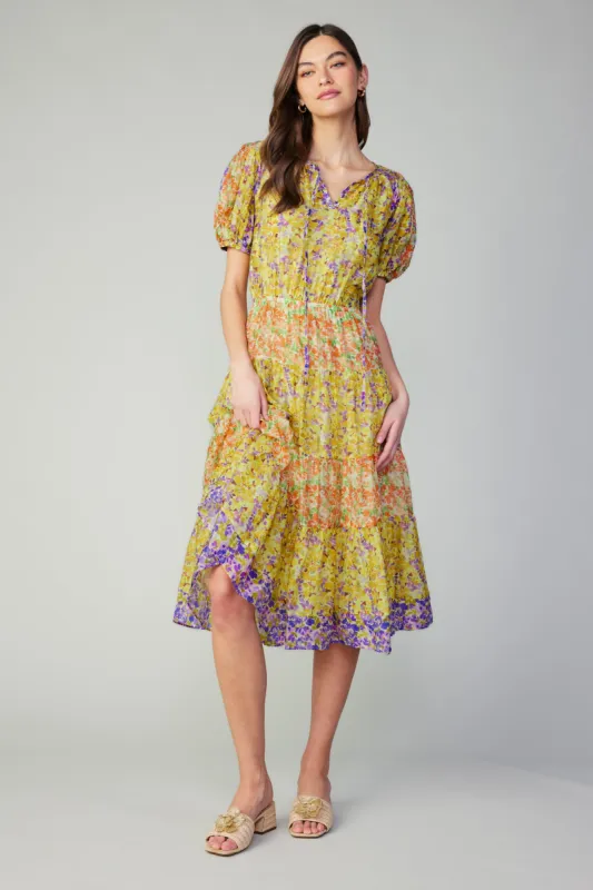 Floral Colorblock Midi Dress sold by Current Air
