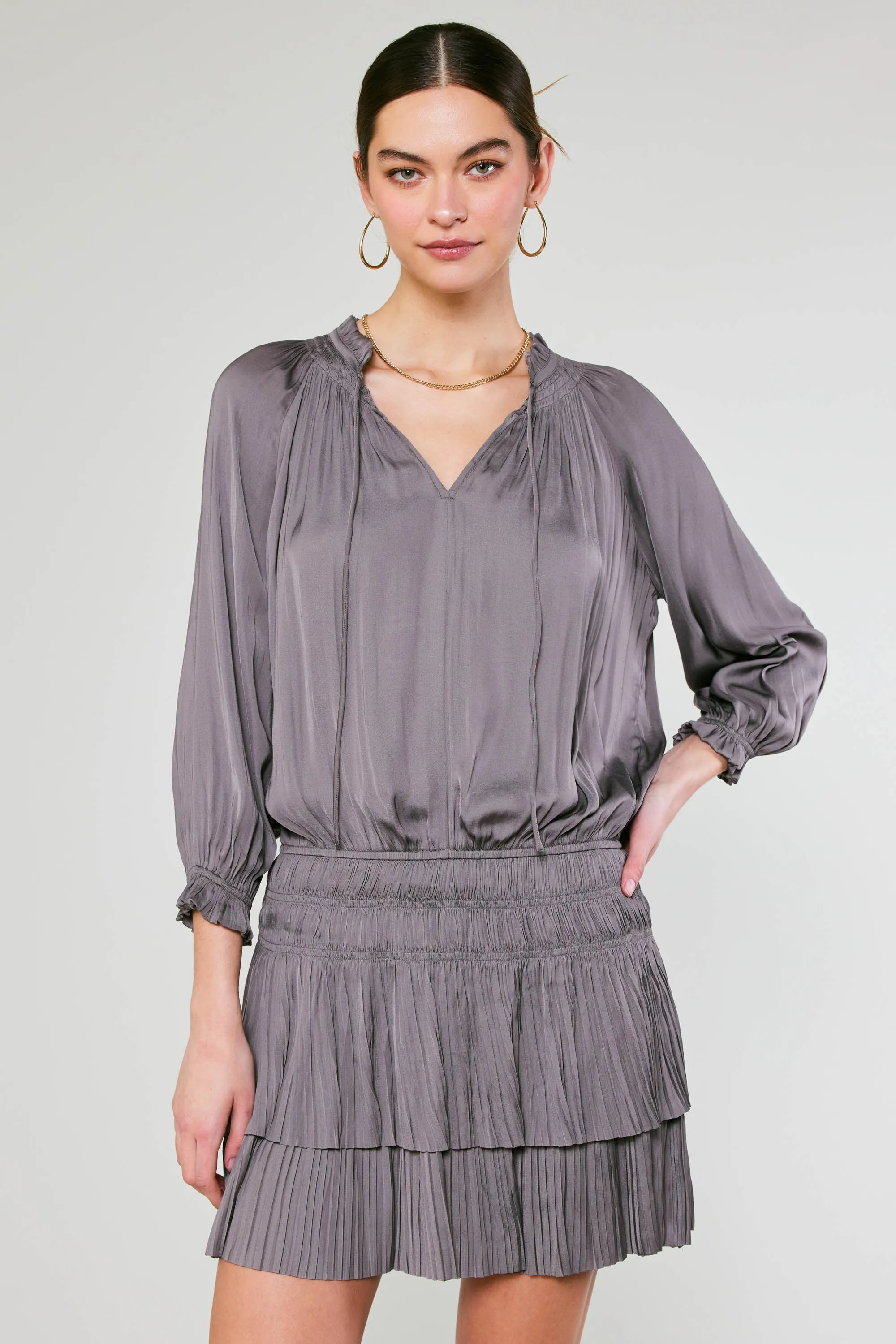 Aurelie Pleated Mini Dress sold by Current Air