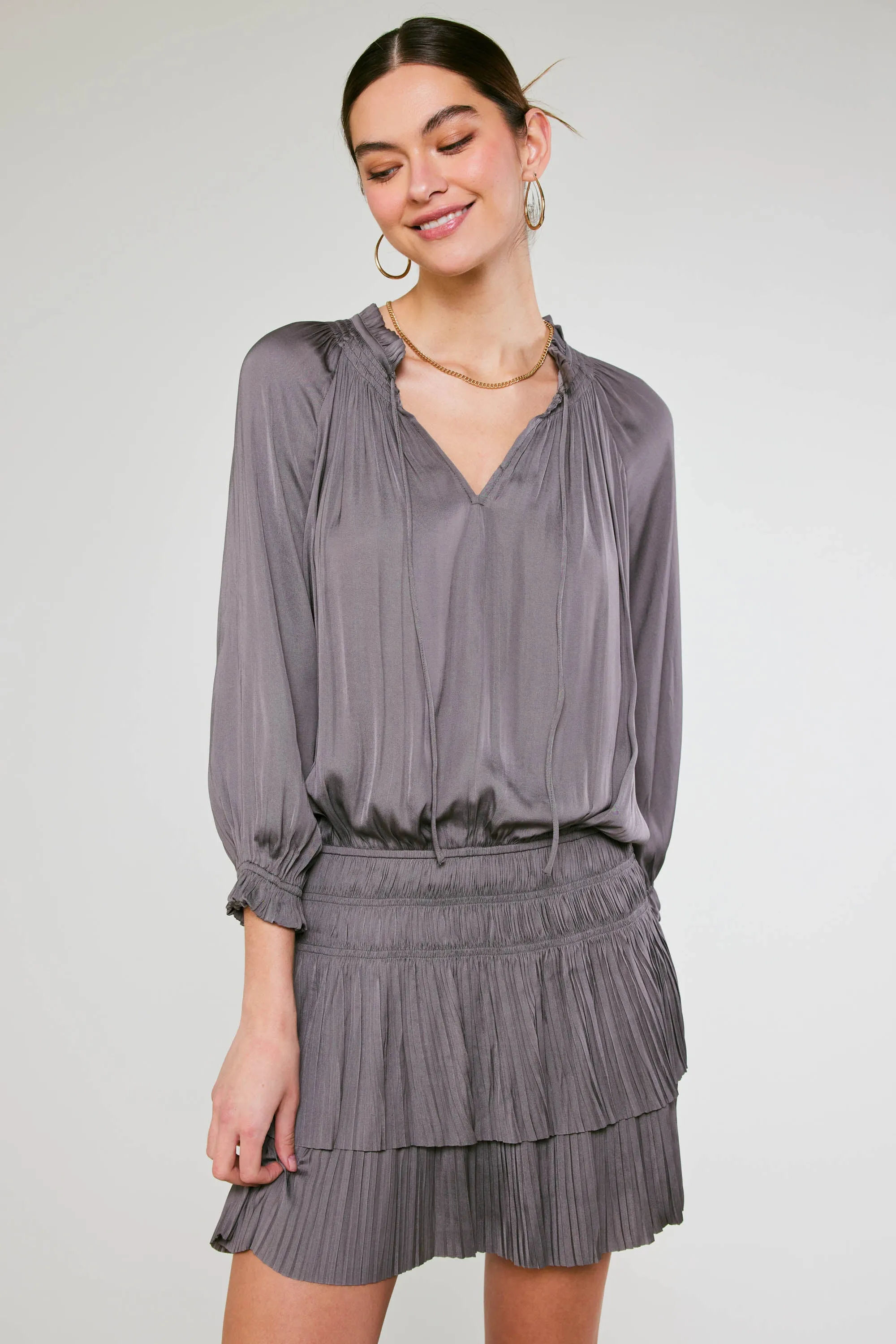 Aurelie Pleated Mini Dress sold by Current Air product image thumbnail 3