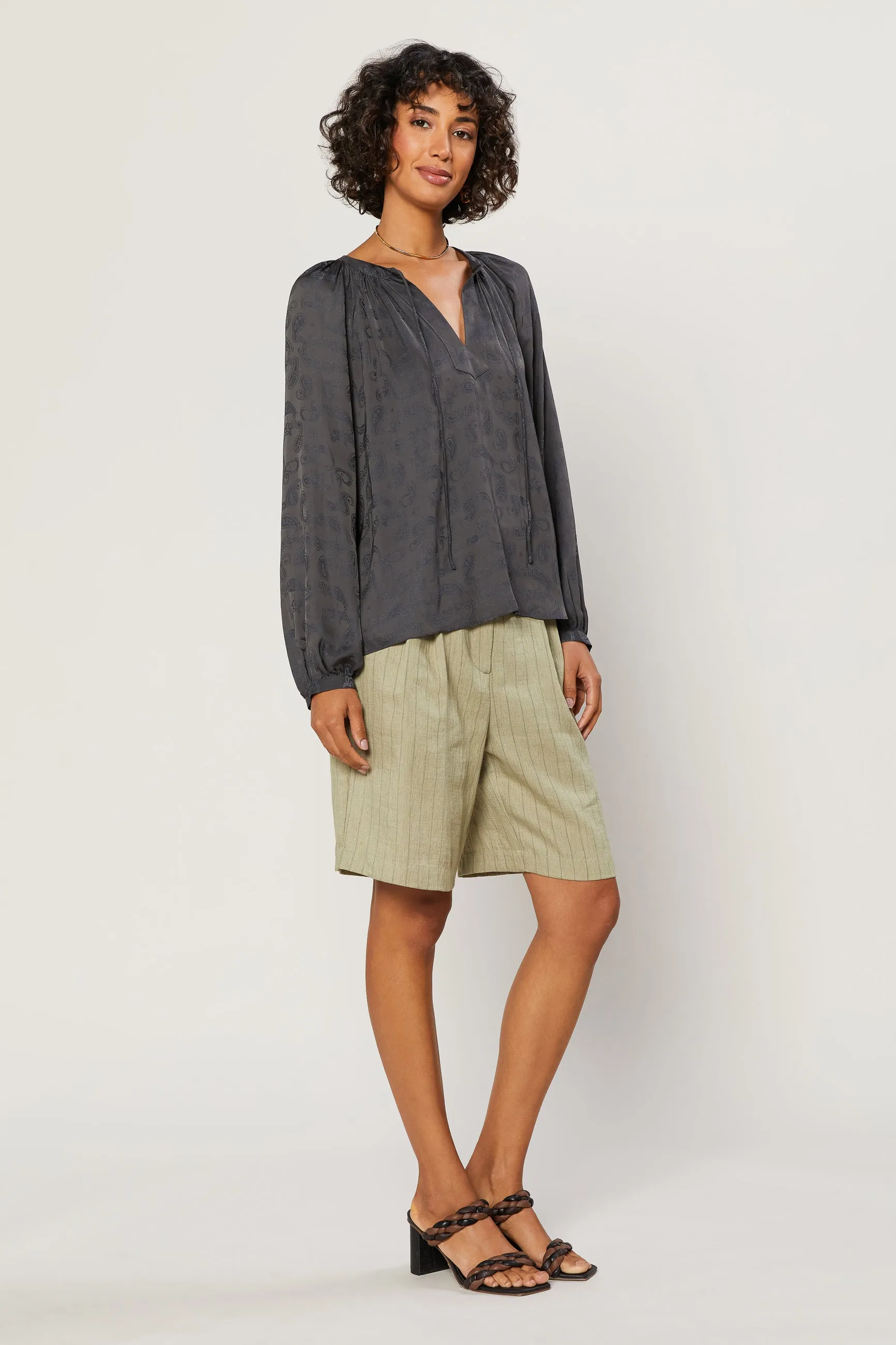 Paisley Split Neck Top sold by Current Air product image thumbnail 4