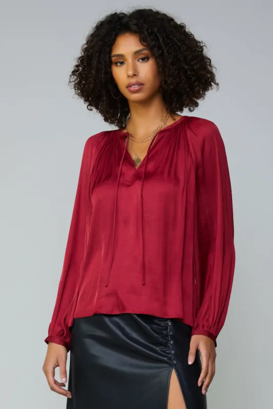 Gathered Splitneck Blouse sold by Current Air