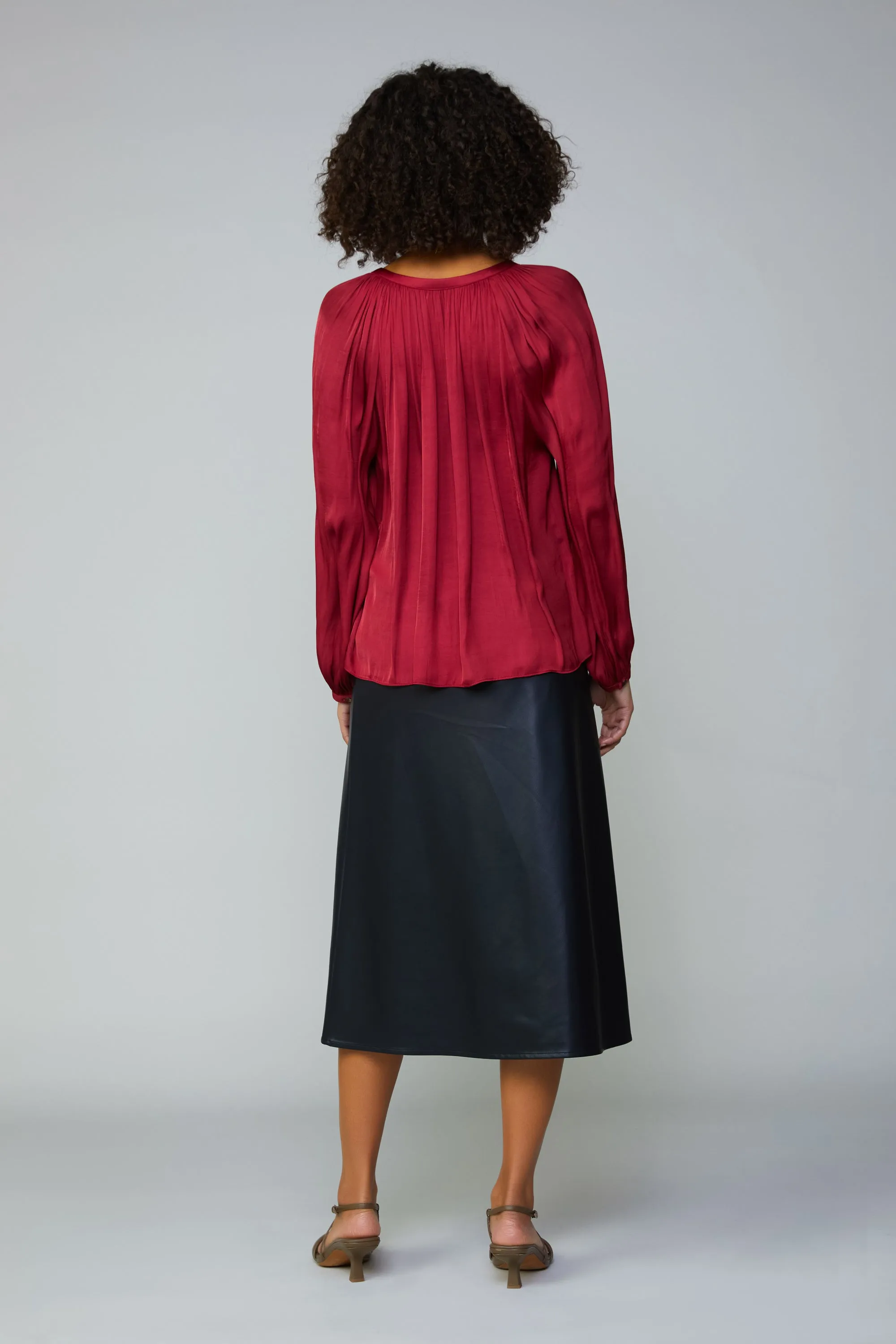 Gathered Splitneck Blouse sold by Current Air product image thumbnail 4