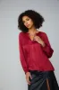 Gathered Splitneck Blouse sold by Current Air