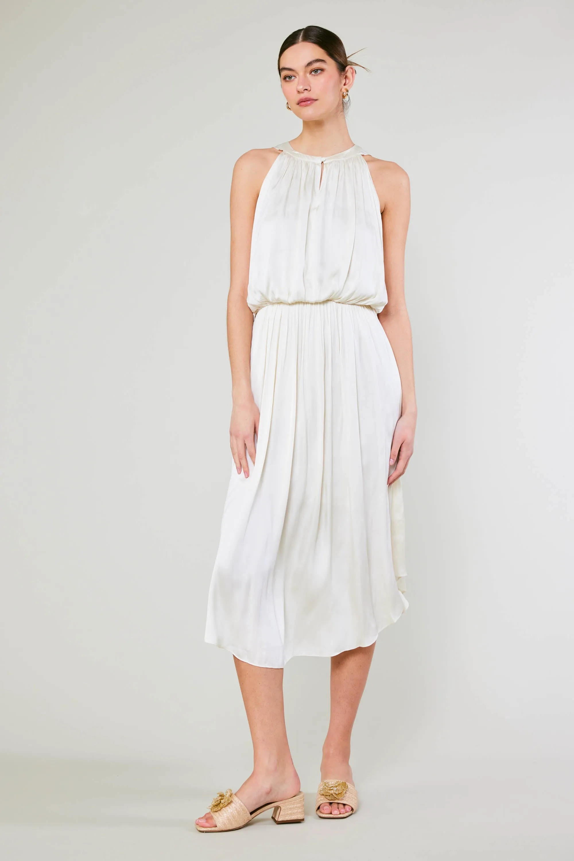 Draping Sleeveless Midi Dress sold by Current Air