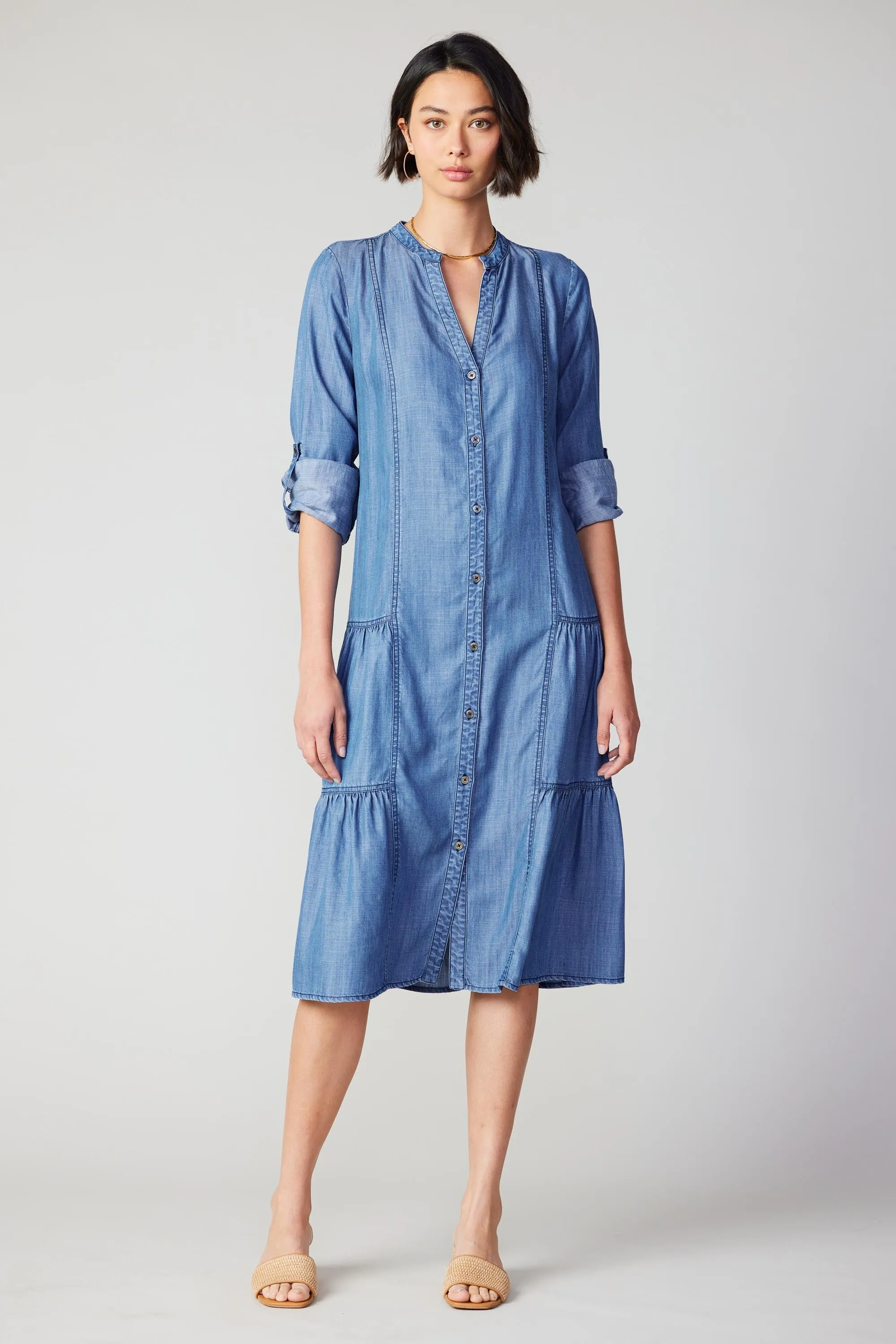 Chambray Buttondown Dress sold by Current Air product image thumbnail 4