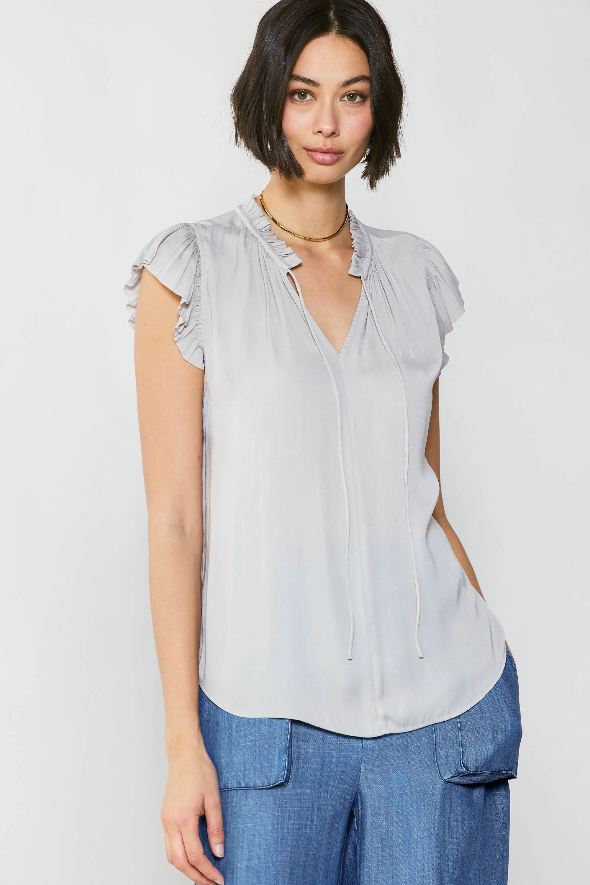 Margot Pleated Sleeve Blouse sold by Current Air product image thumbnail 2