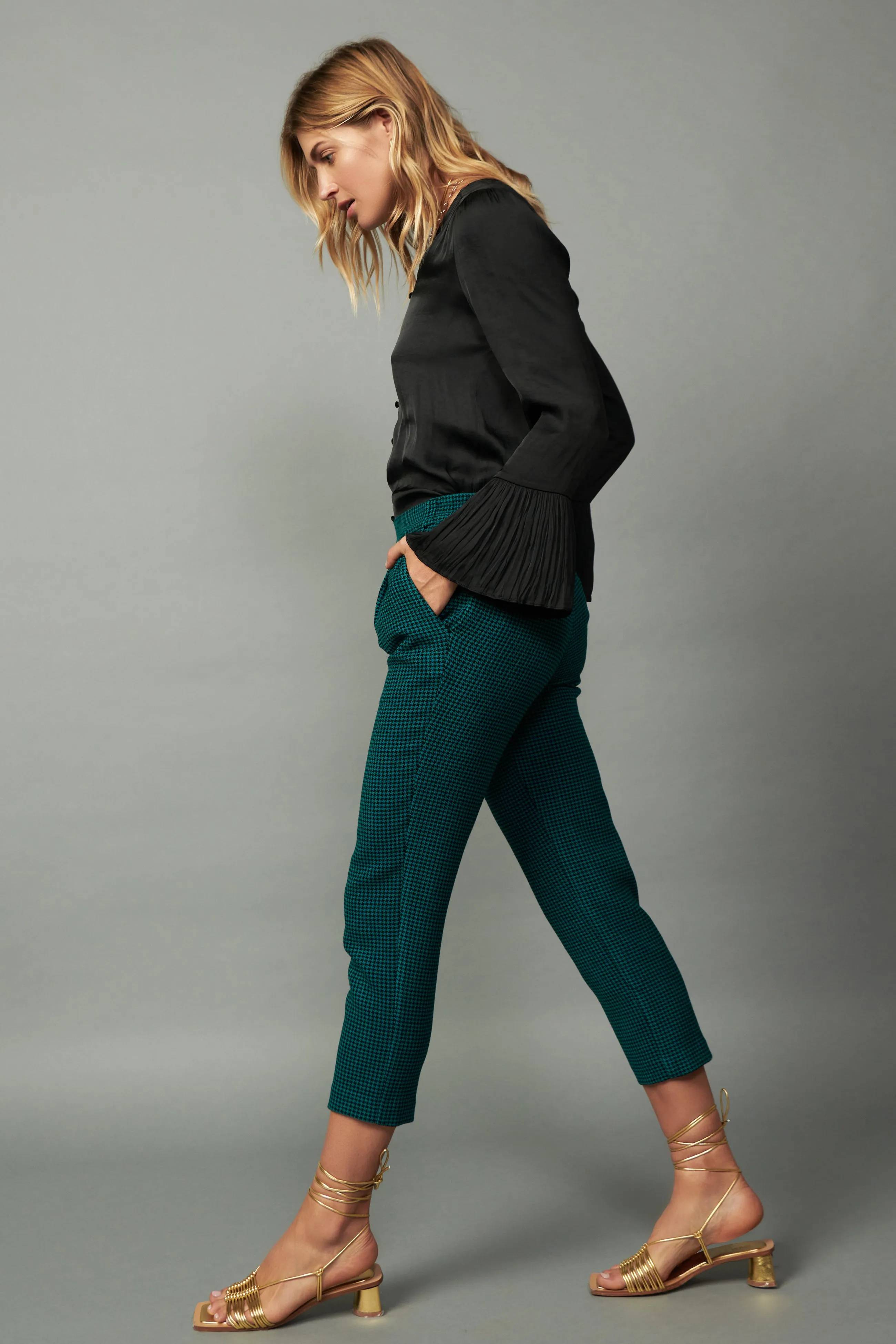 Houndstooth Patterned Straight Pants sold by Current Air product image thumbnail 2