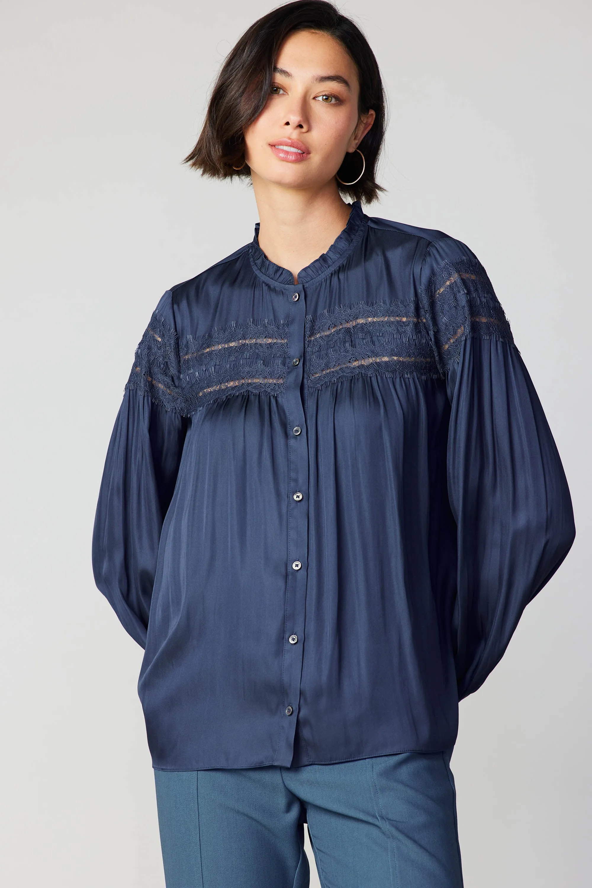 Yoke Lace Blouse sold by Current Air product image thumbnail 2