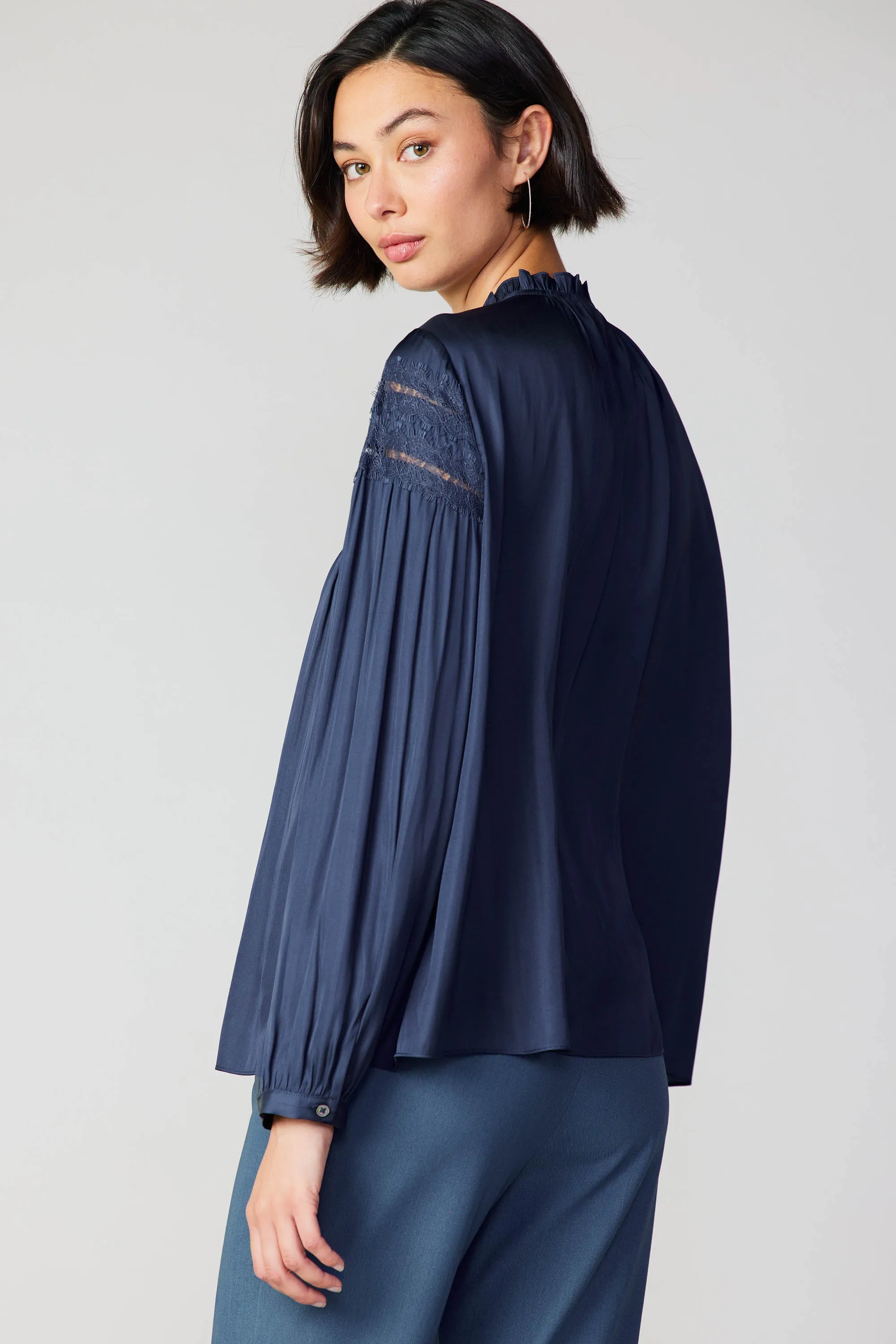 Yoke Lace Blouse sold by Current Air product image thumbnail 5