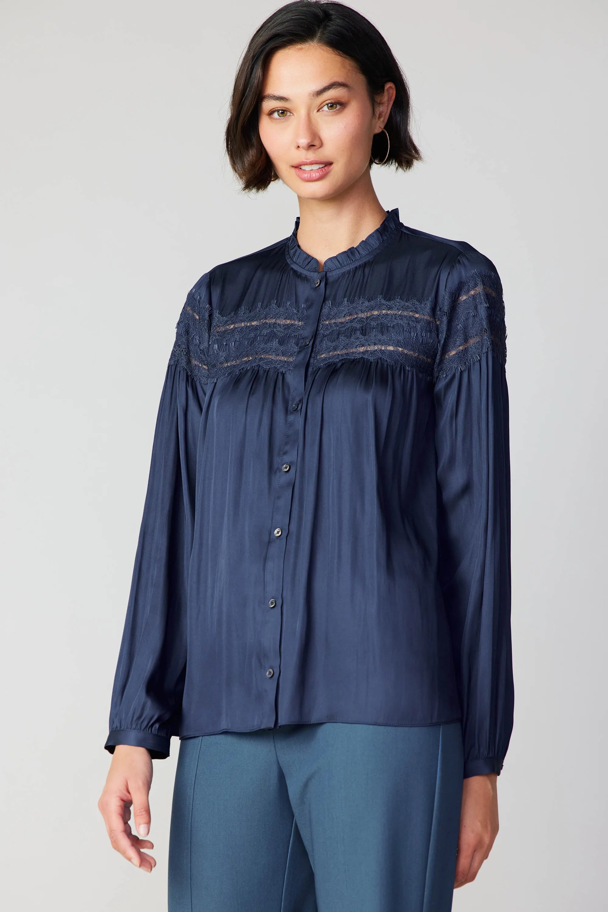 Yoke Lace Blouse sold by Current Air product image thumbnail 3