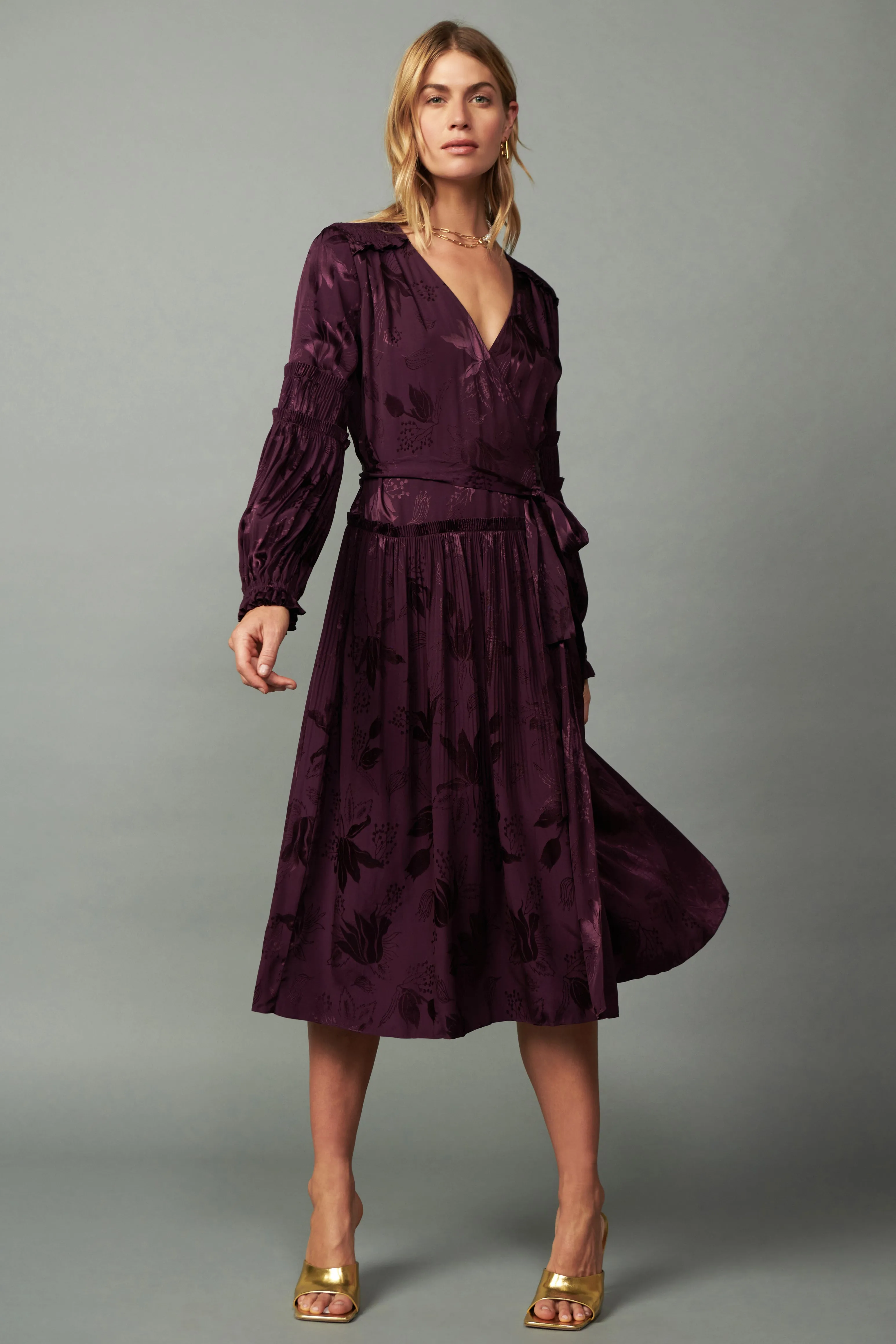 Mila Midi Wrap Dress sold by Current Air