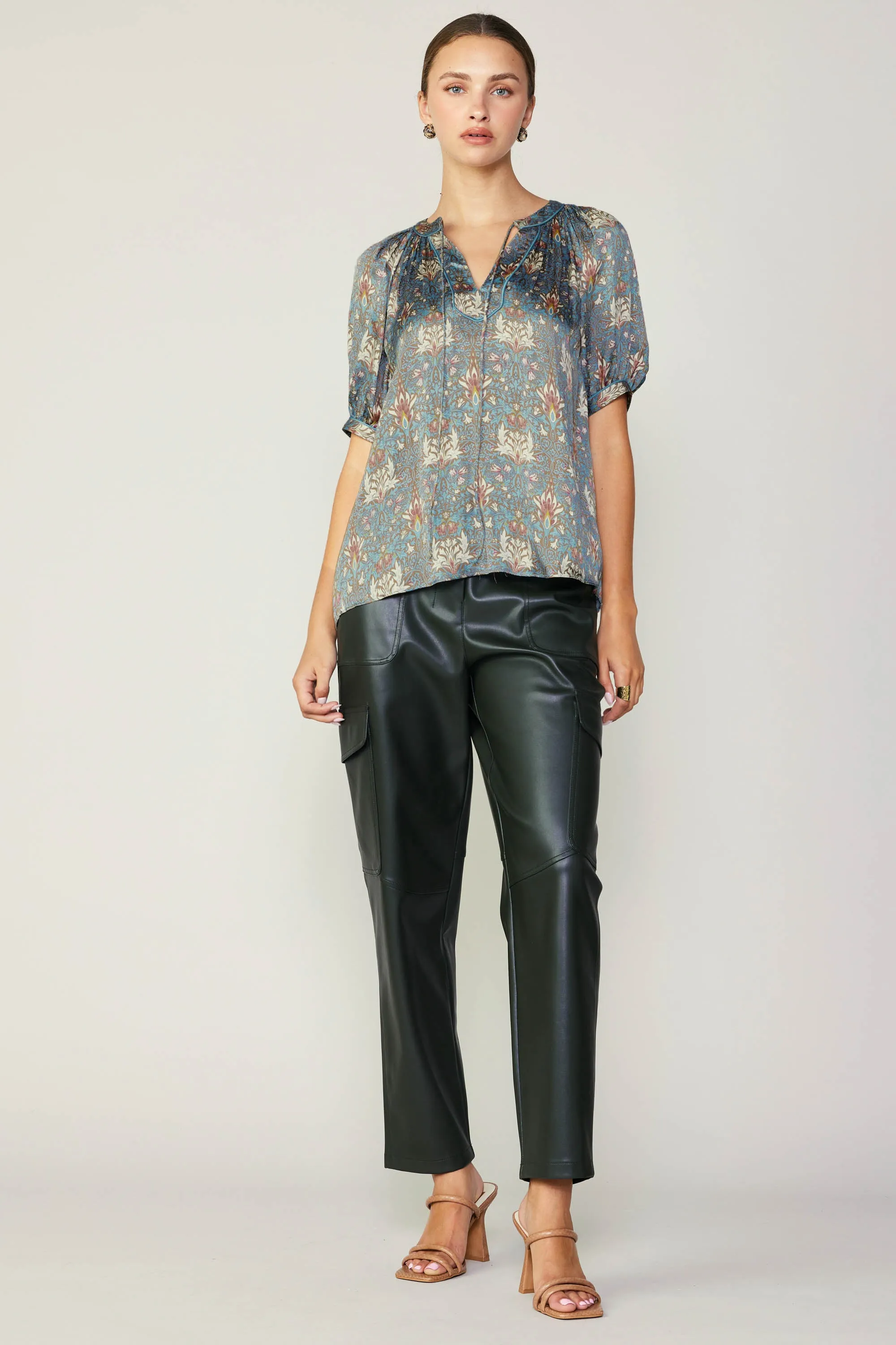 Floral Nouveau Split Neck Blouse sold by Current Air product image thumbnail 3