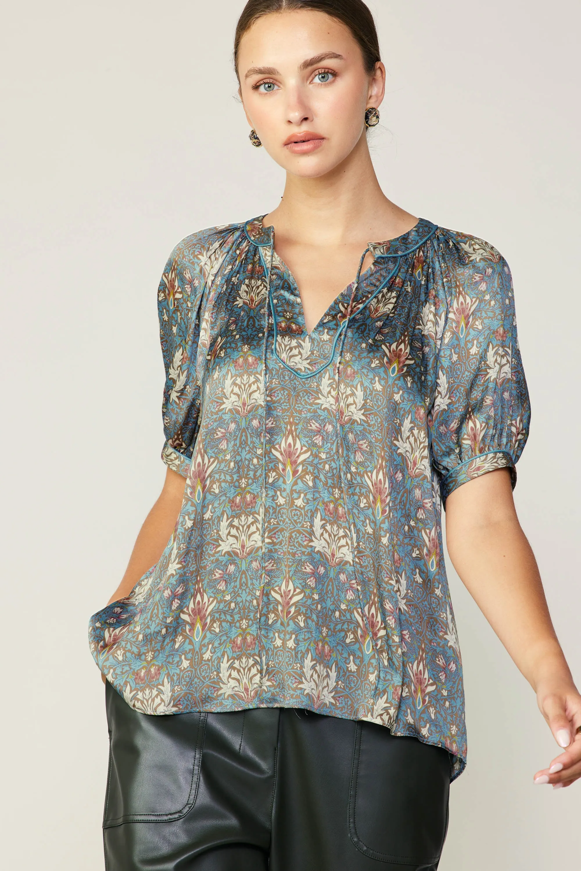 Floral Nouveau Split Neck Blouse sold by Current Air product image thumbnail 2