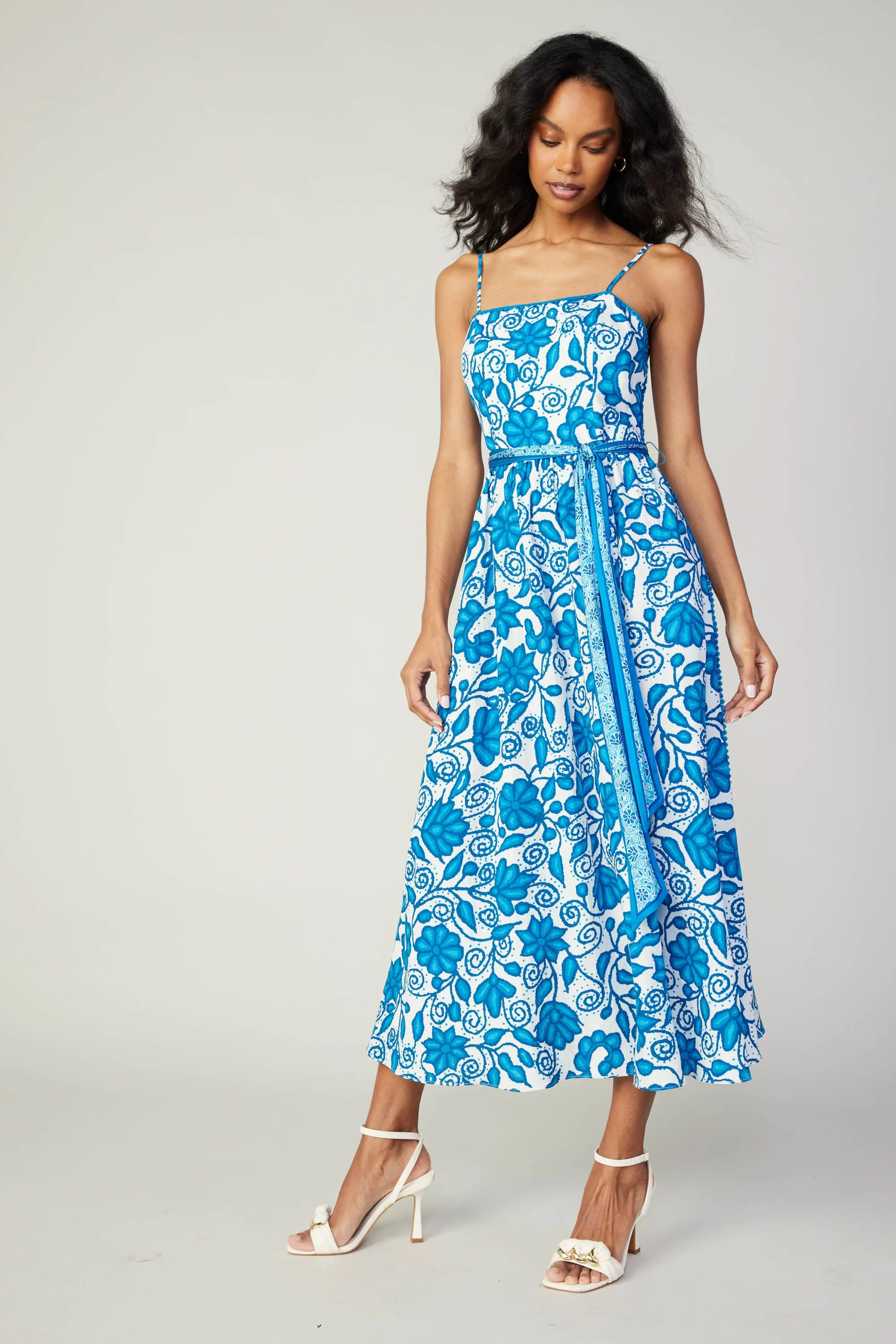 Painterly Floral Midi Dress sold by Current Air product image thumbnail 5