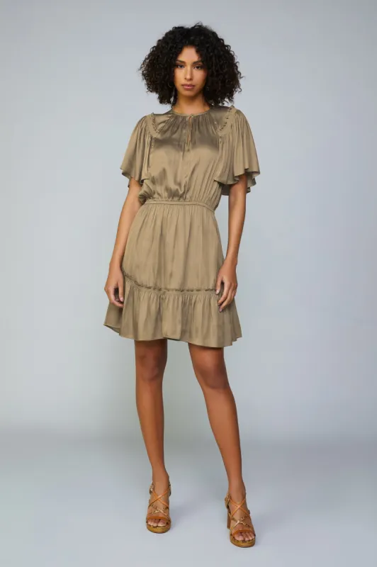 Rear Flutter Sleeve Mini Dress sold by Current Air