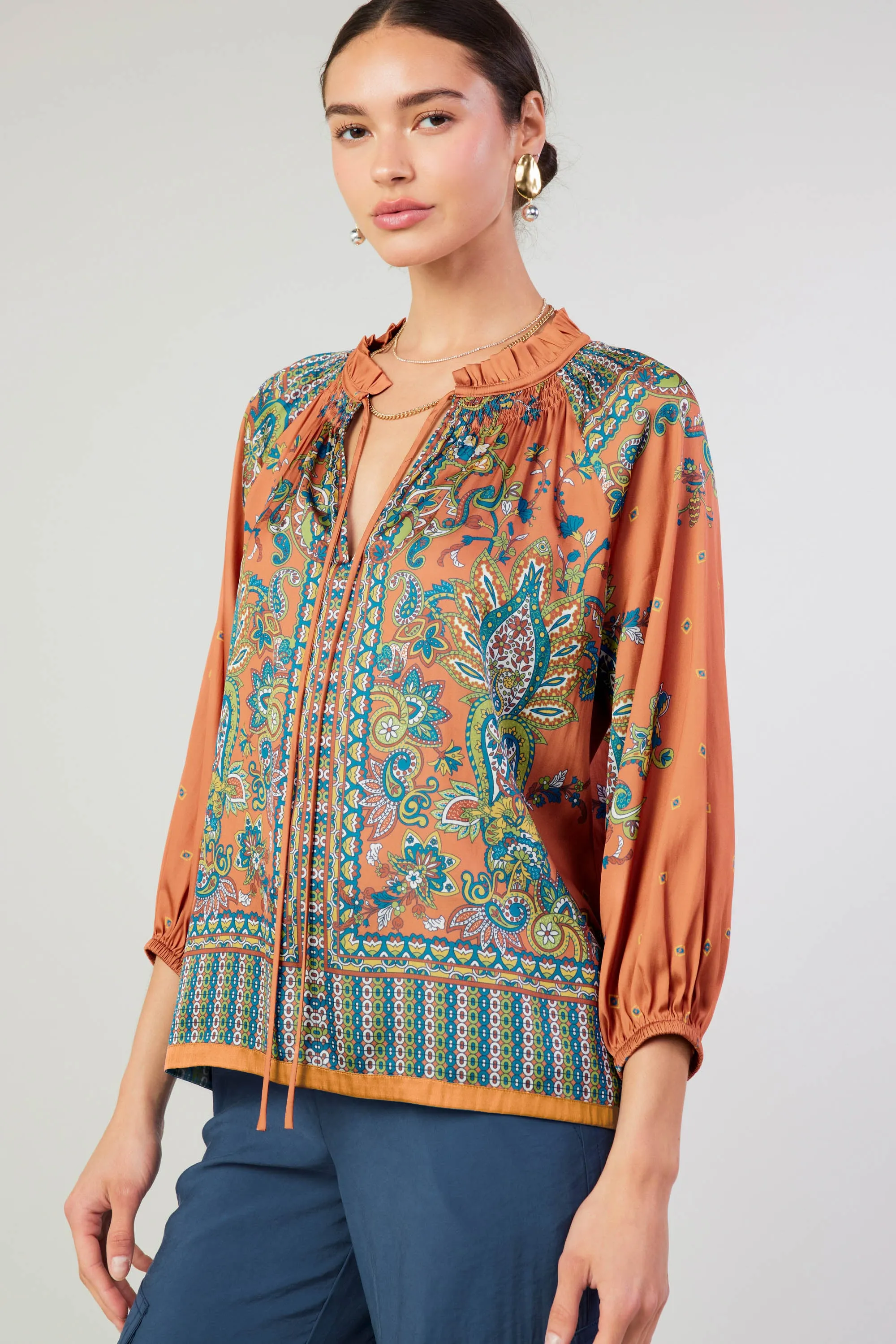 Paisley Patterned Blouse sold by Current Air product image thumbnail 2