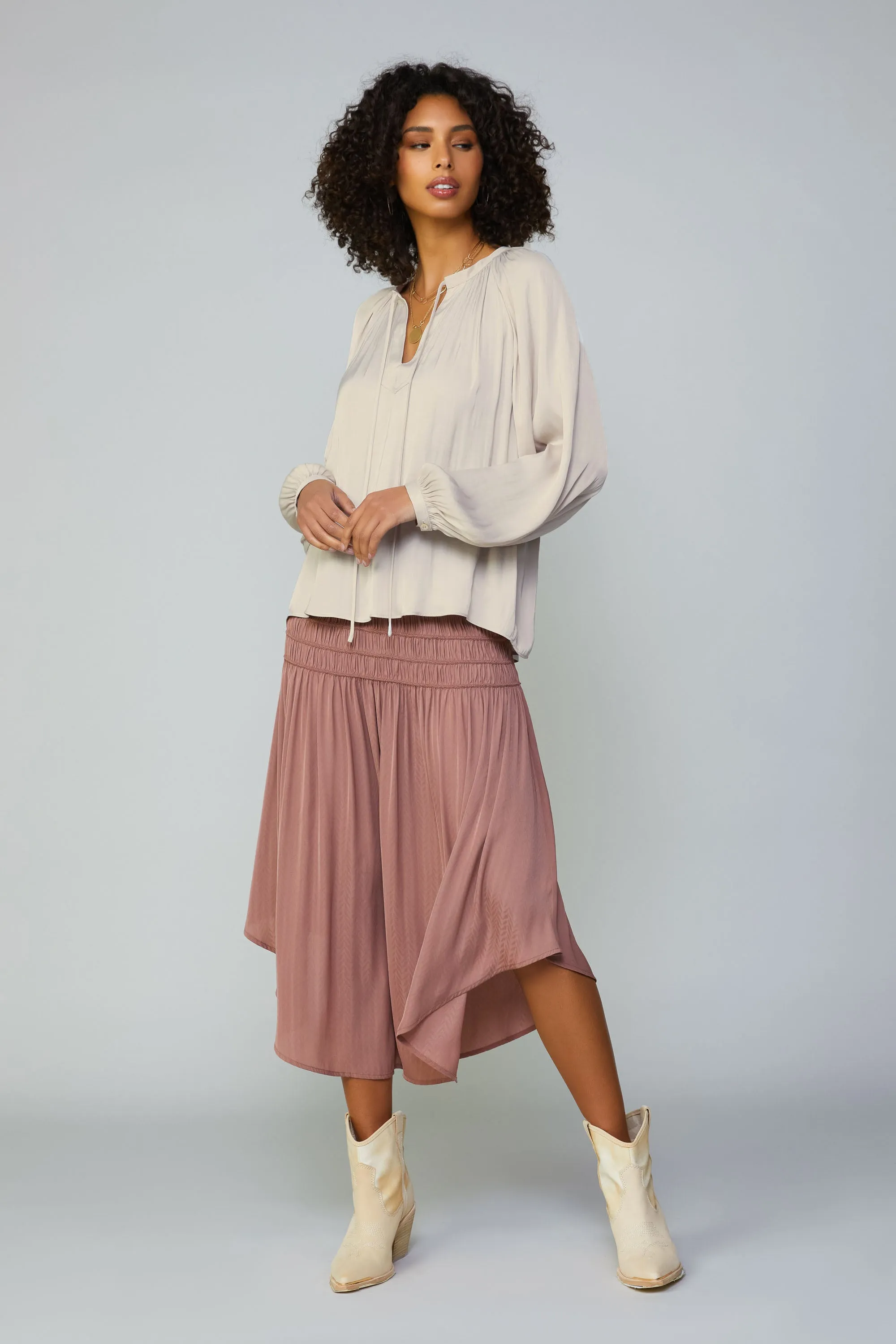 Gathered Split Neck Blouse sold by Current Air product image thumbnail 3