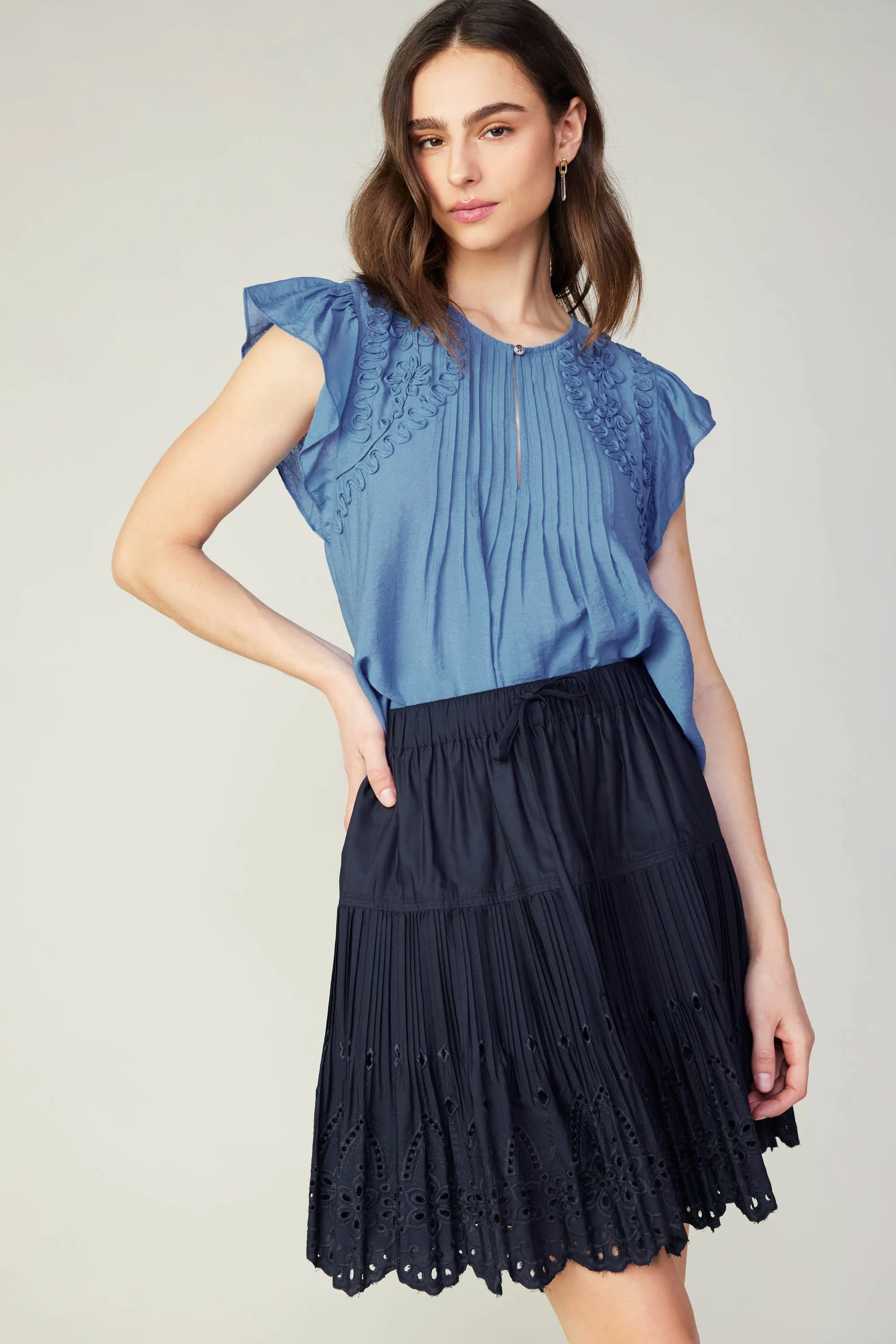 Scallop Eyelet Skirt sold by Current Air