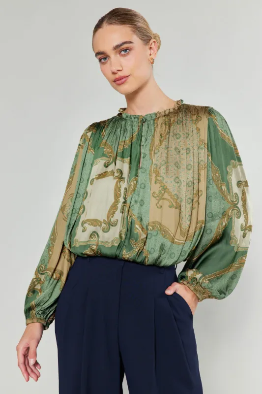 Vintage Print Flowy Blouse sold by Current Air